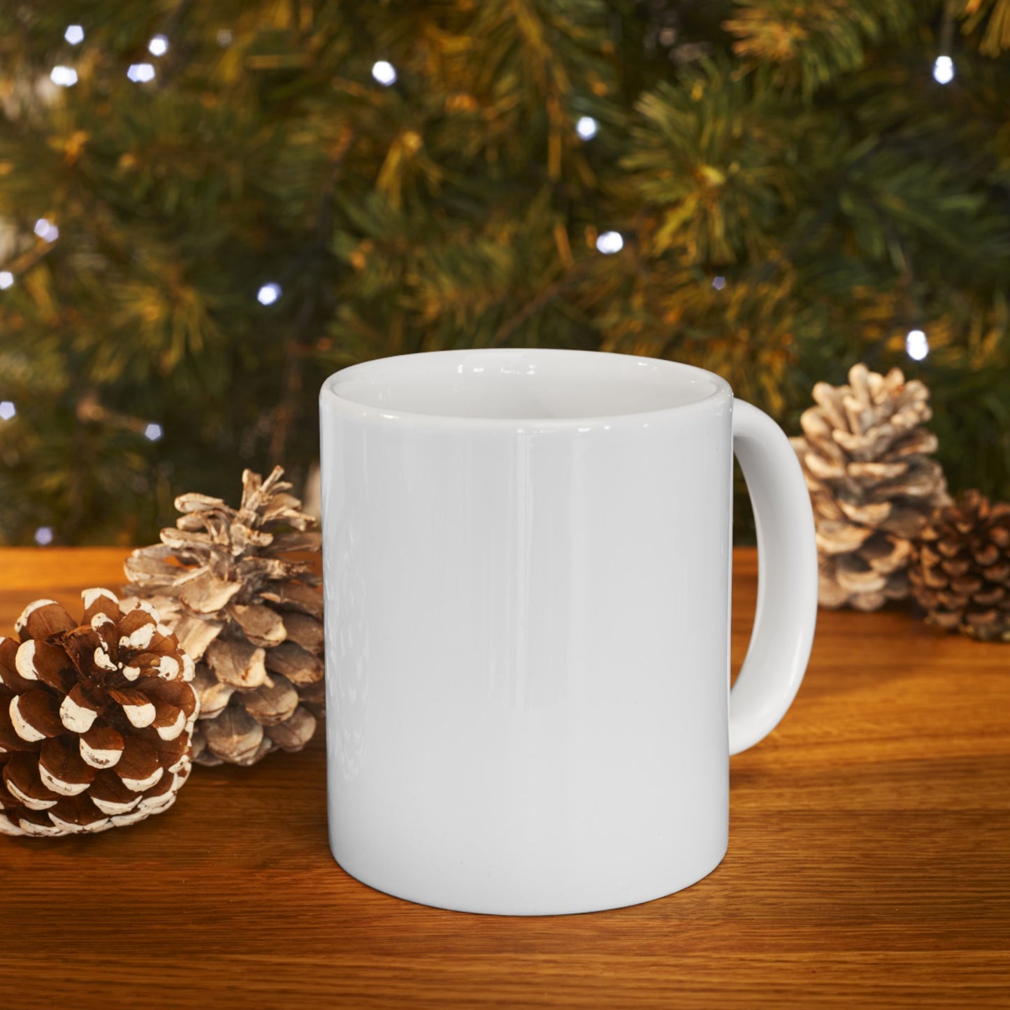 Don't Test Me Mug - Back View - White mug on wooden table