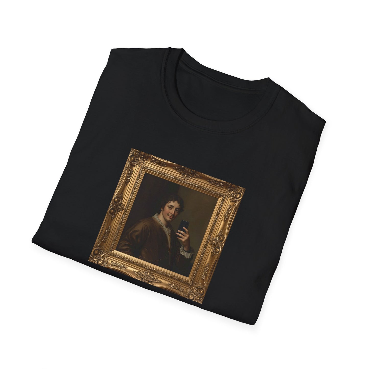 Renaissance Nobleman Selfie T-Shirt – Classical Art Parody with Modern Twist