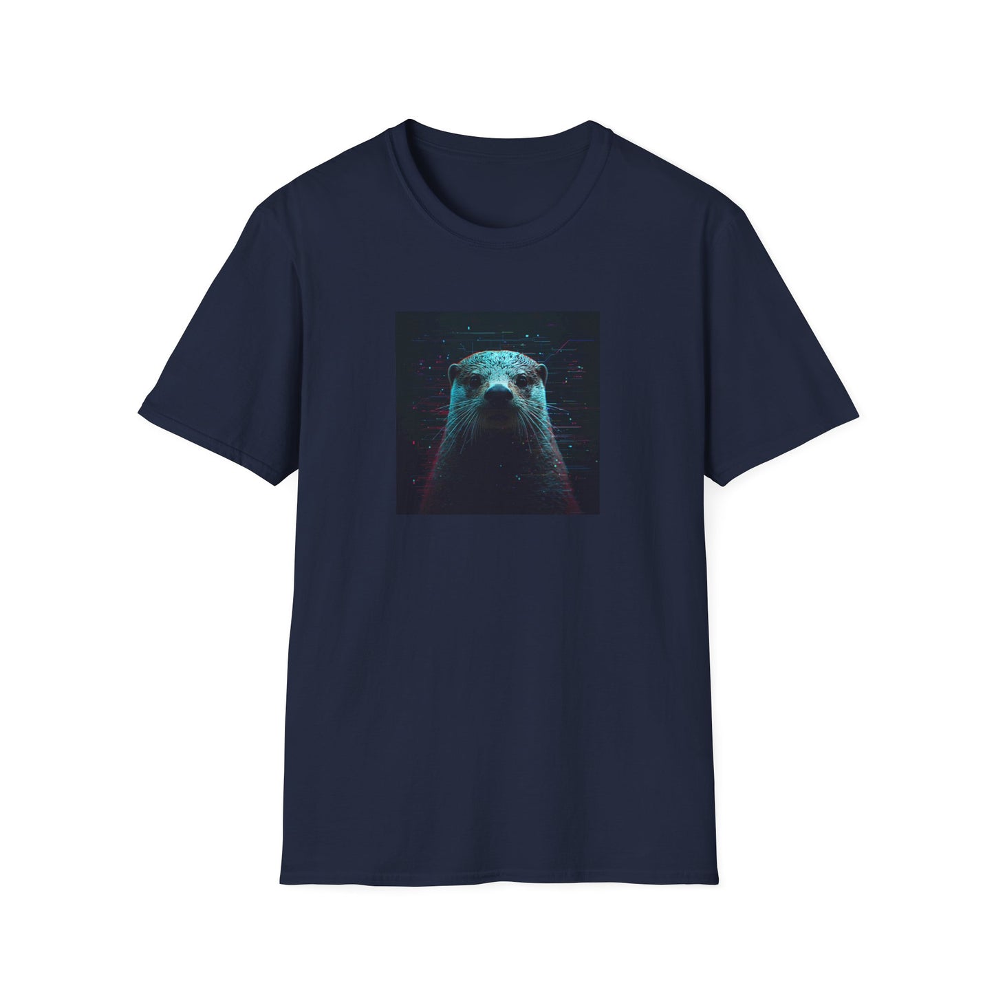 Pixellated Otter — Otterly Retro Gamer Tee in Navy