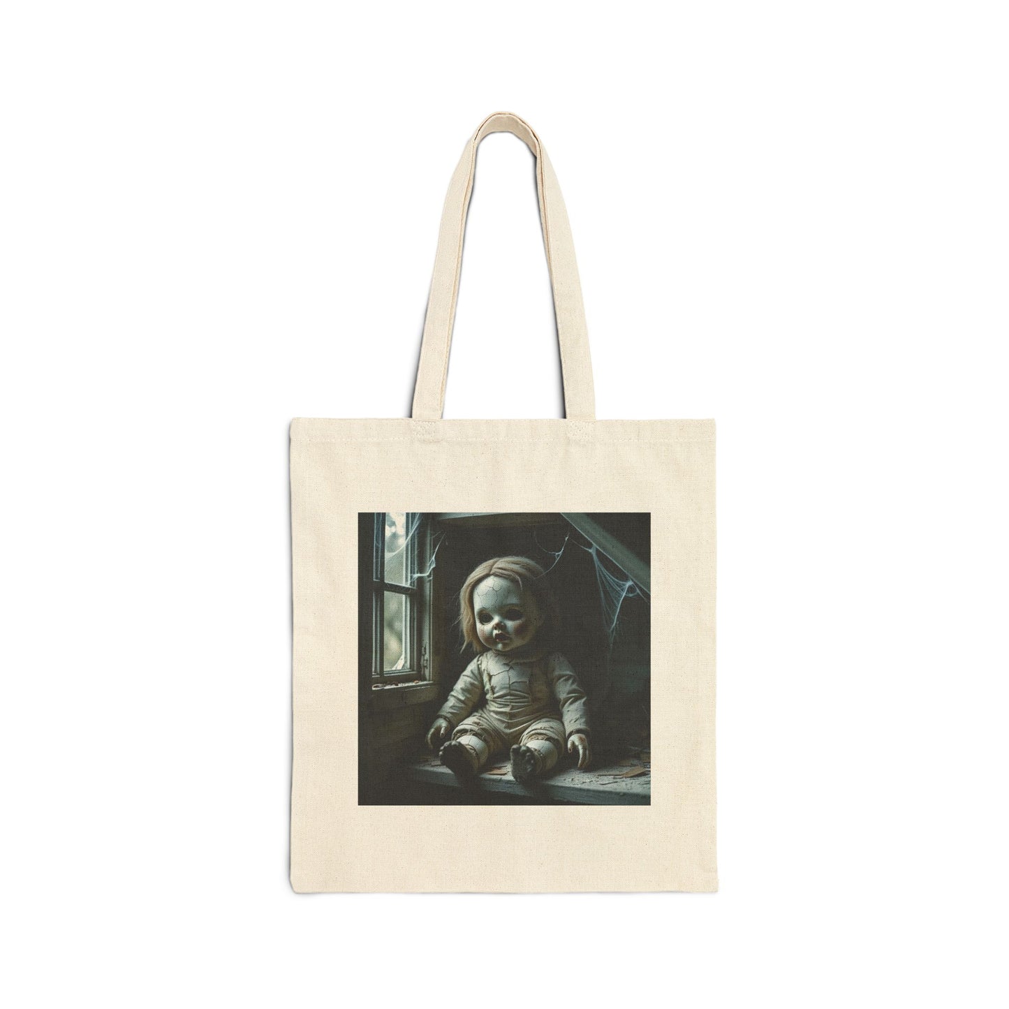 Isabella - Spooky Doll Art Tote Bag in Neutral