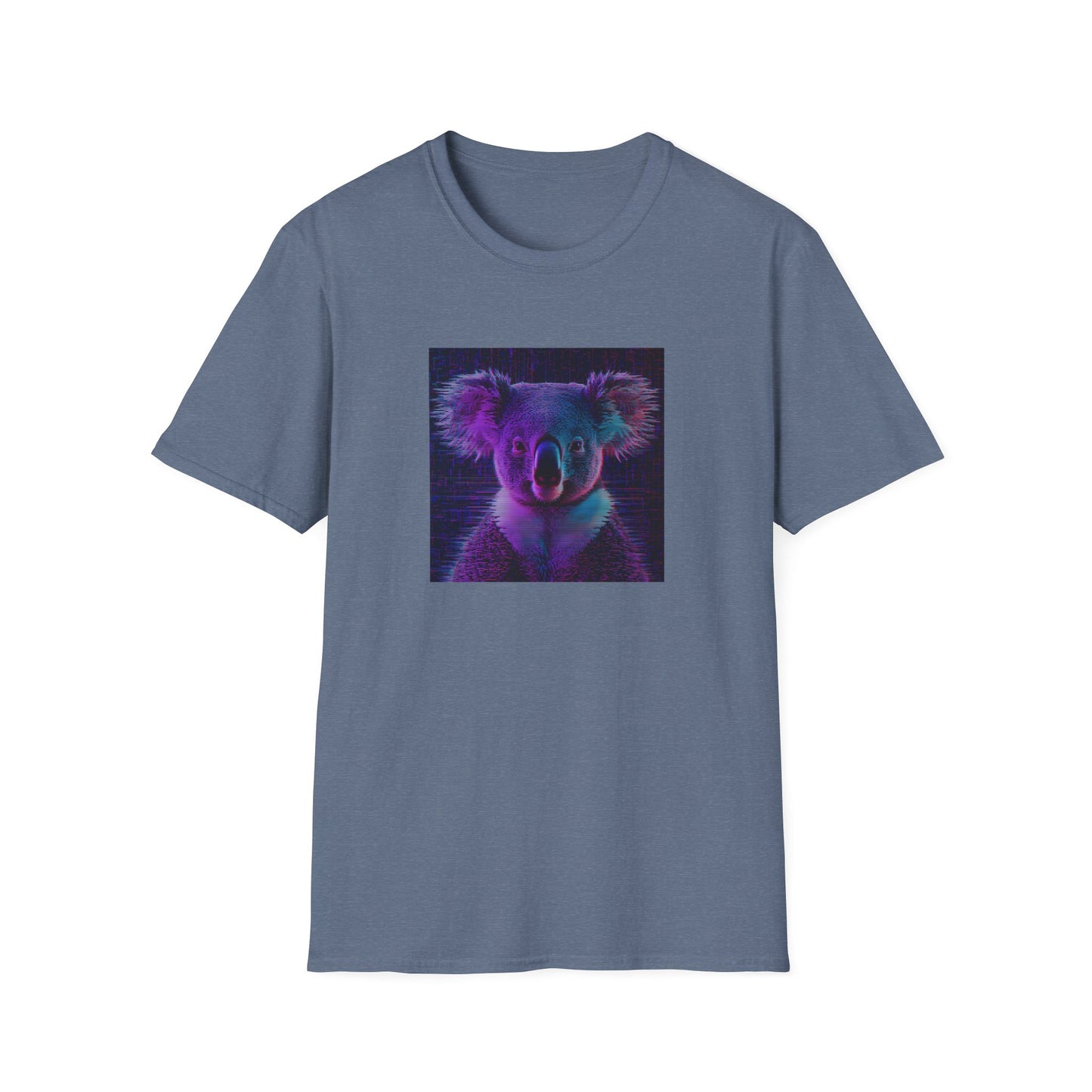 Pixellated Koala — Pixel Down Under Retro Gamer Tee in Heather Indigo