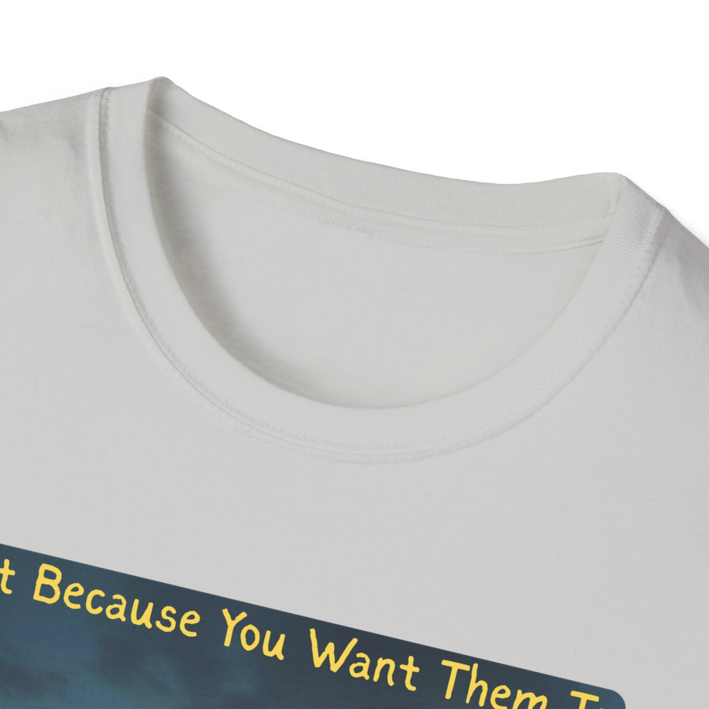 Just Because You Want Them To Dosen't Mean They Will Take You UFO T-Shirt in Ice Grey -Neckline