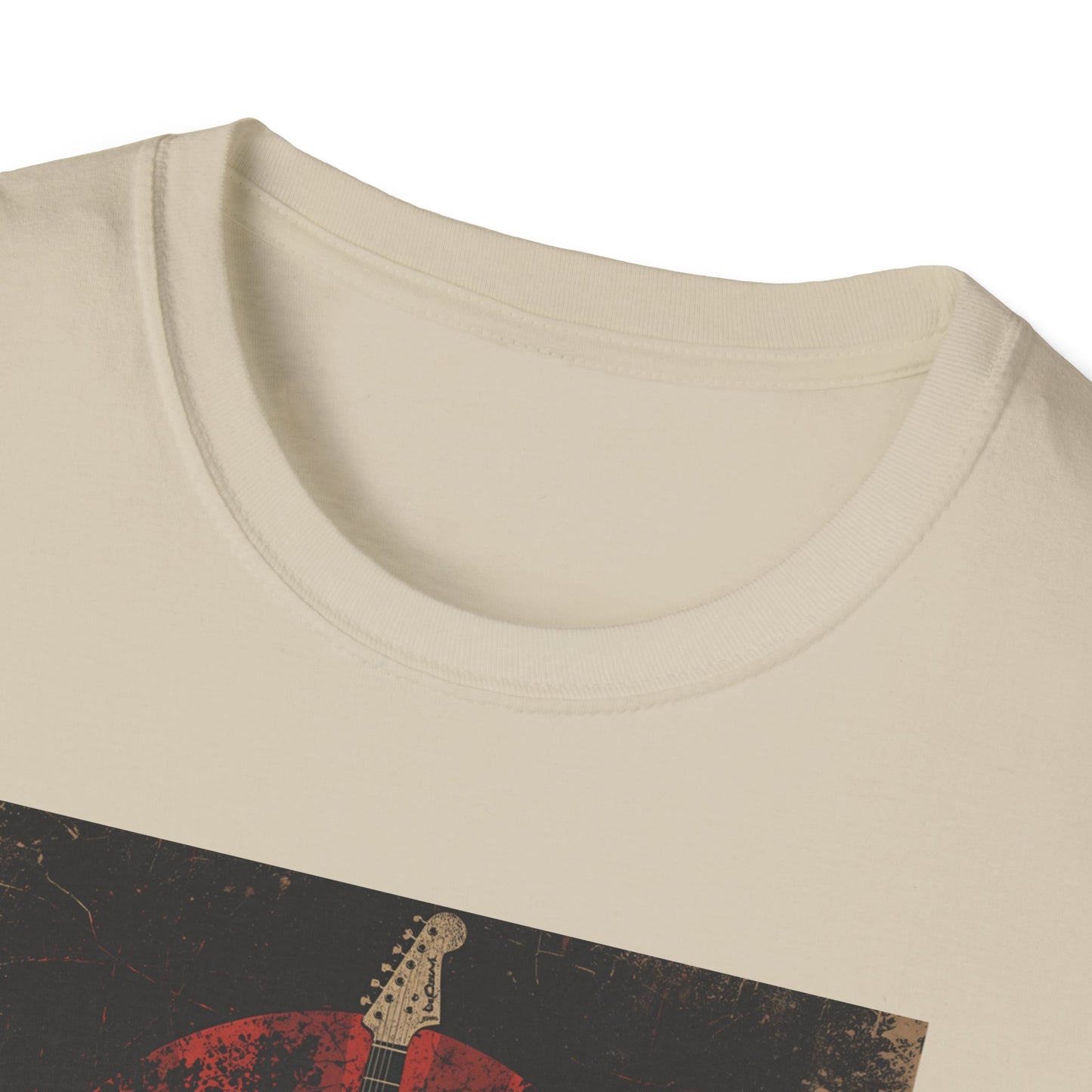 Rise of Sound - Vintage Guitar Sun Tee in Sand - Neckline