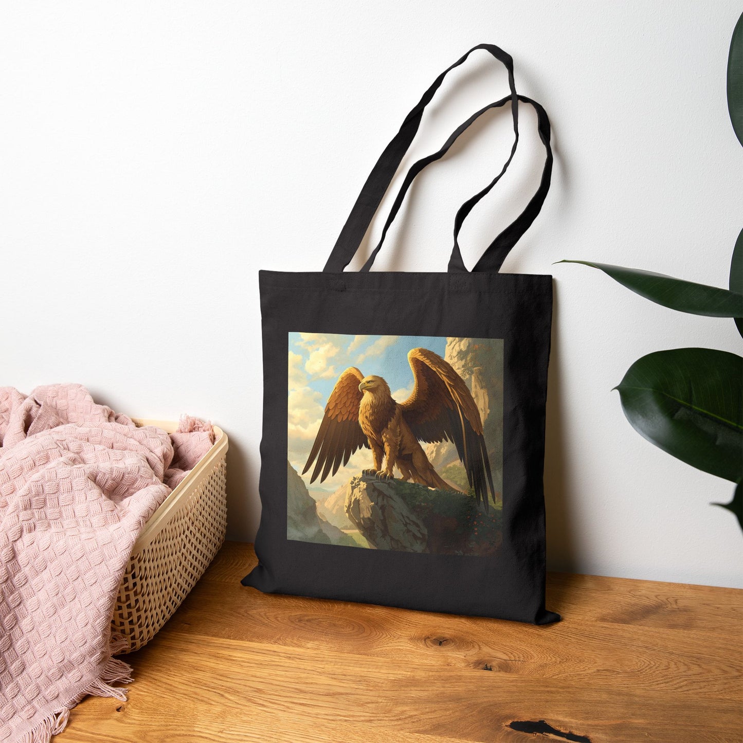 Griffin Guardian of the Peaks Tote Bag in Black