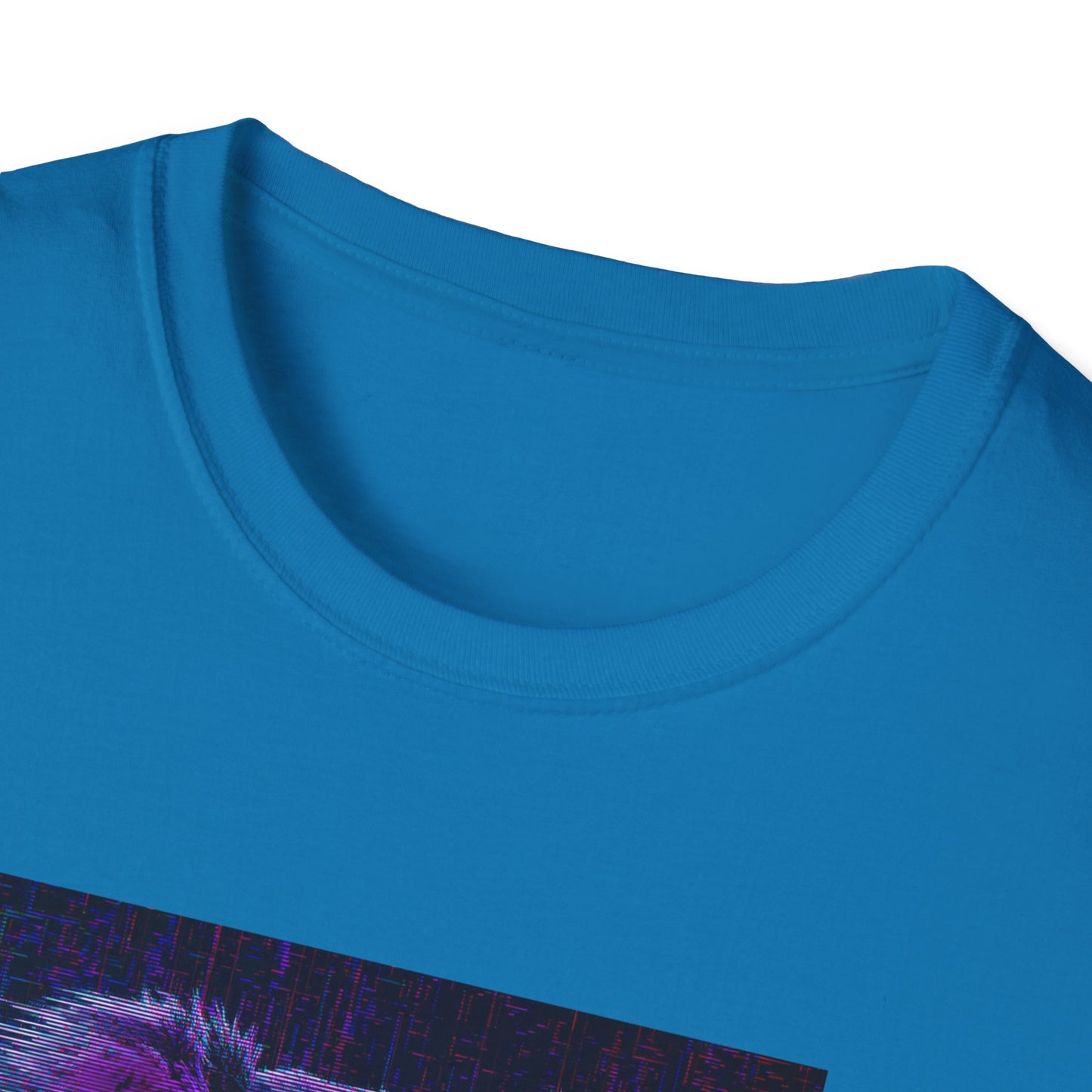 Pixellated Koala — Pixel Down Under Retro Gamer Tee in Sapphire - Neckline