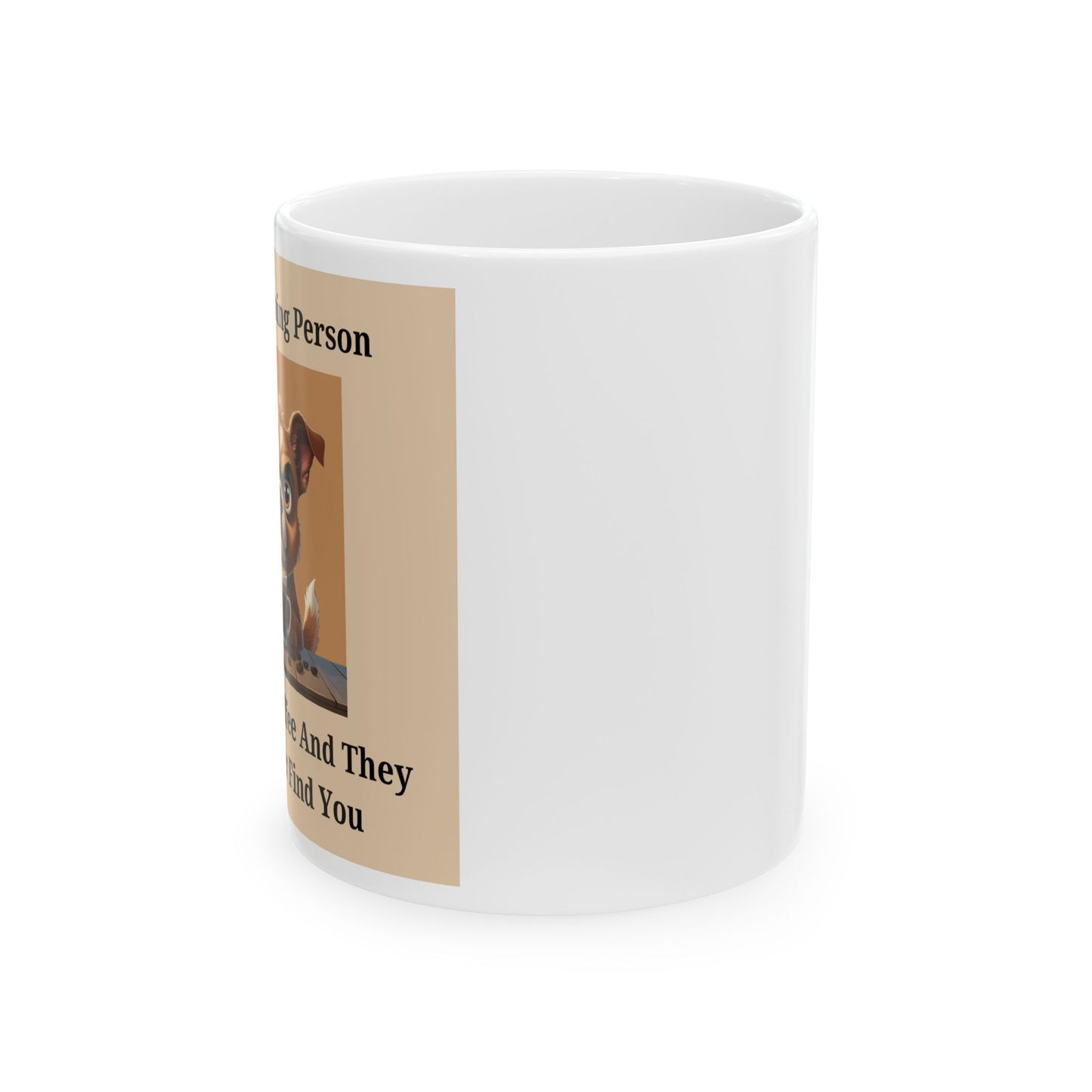 Not a Morning Person Mug - Side View - White mug with text and image