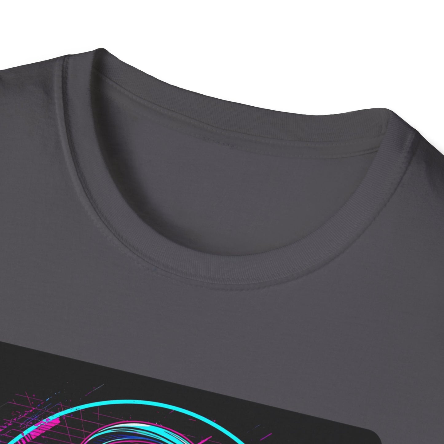 DJ Froggy on the Floor T-Shirt in Charcoal - Neckline