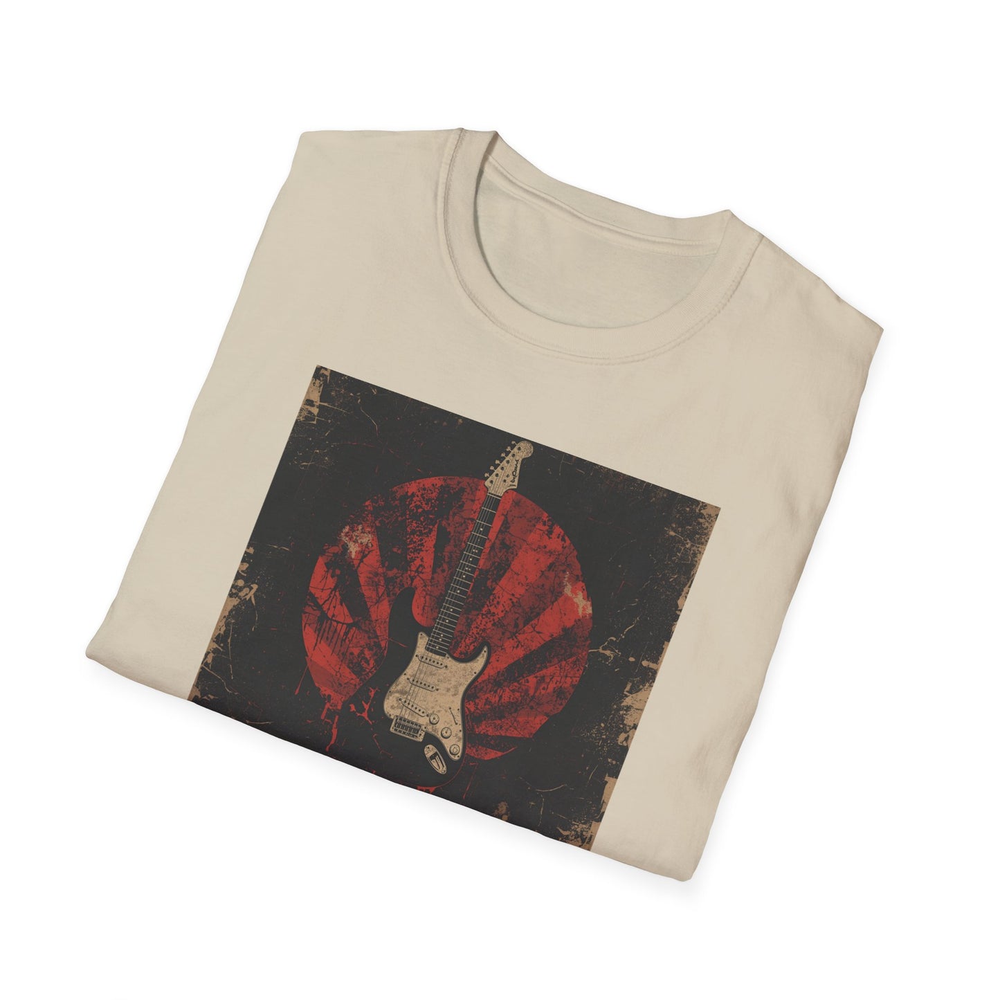 Rise of Sound - Vintage Guitar Sun Tee in Sand - Folded