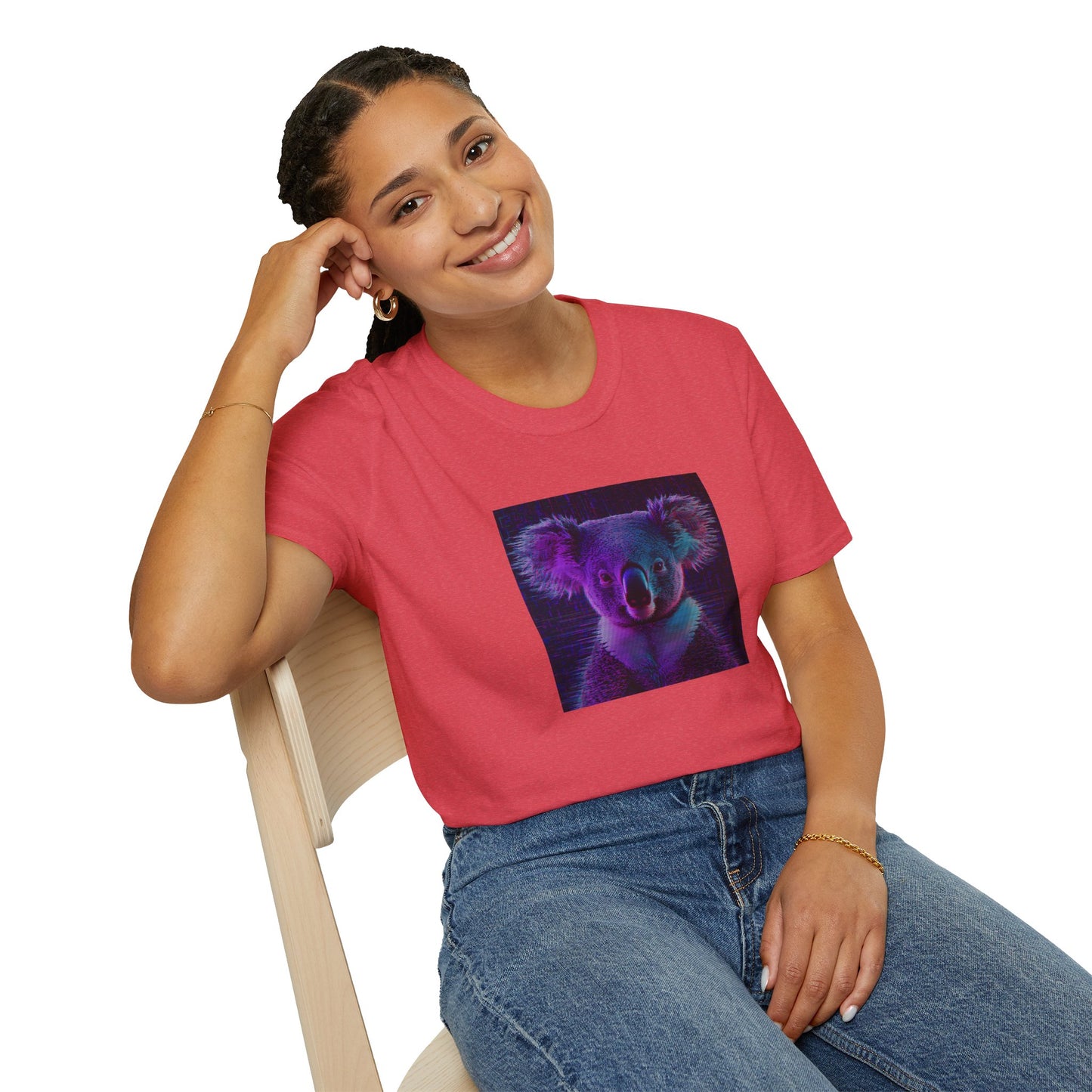 Pixellated Koala — Pixel Down Under Retro Gamer Tee in Heather Red