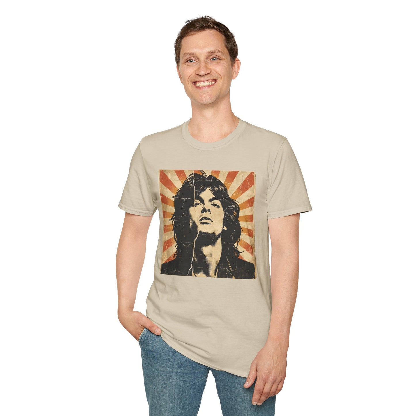 Vintage Rock Legend T-Shirt — Retro Music Icon Headshot Tee