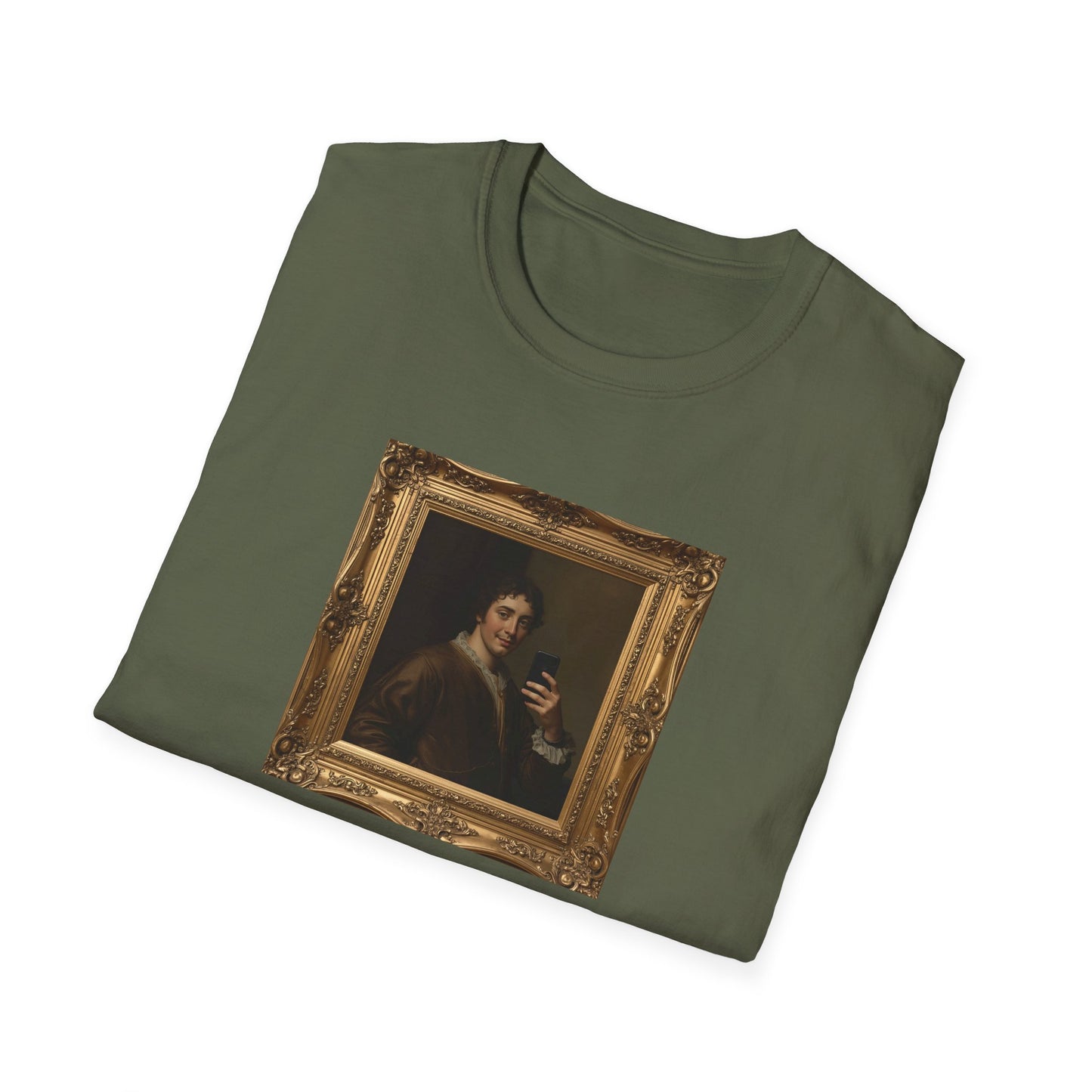 Renaissance Nobleman Selfie T-Shirt – Classical Art Parody with Modern Twist