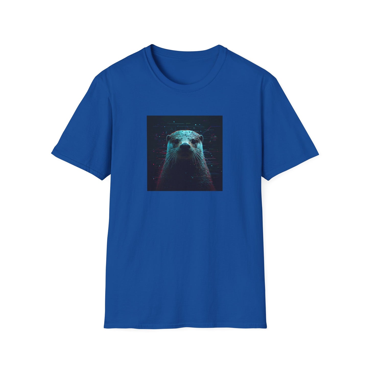 Pixellated Otter — Otterly Retro Gamer Tee in Royal
