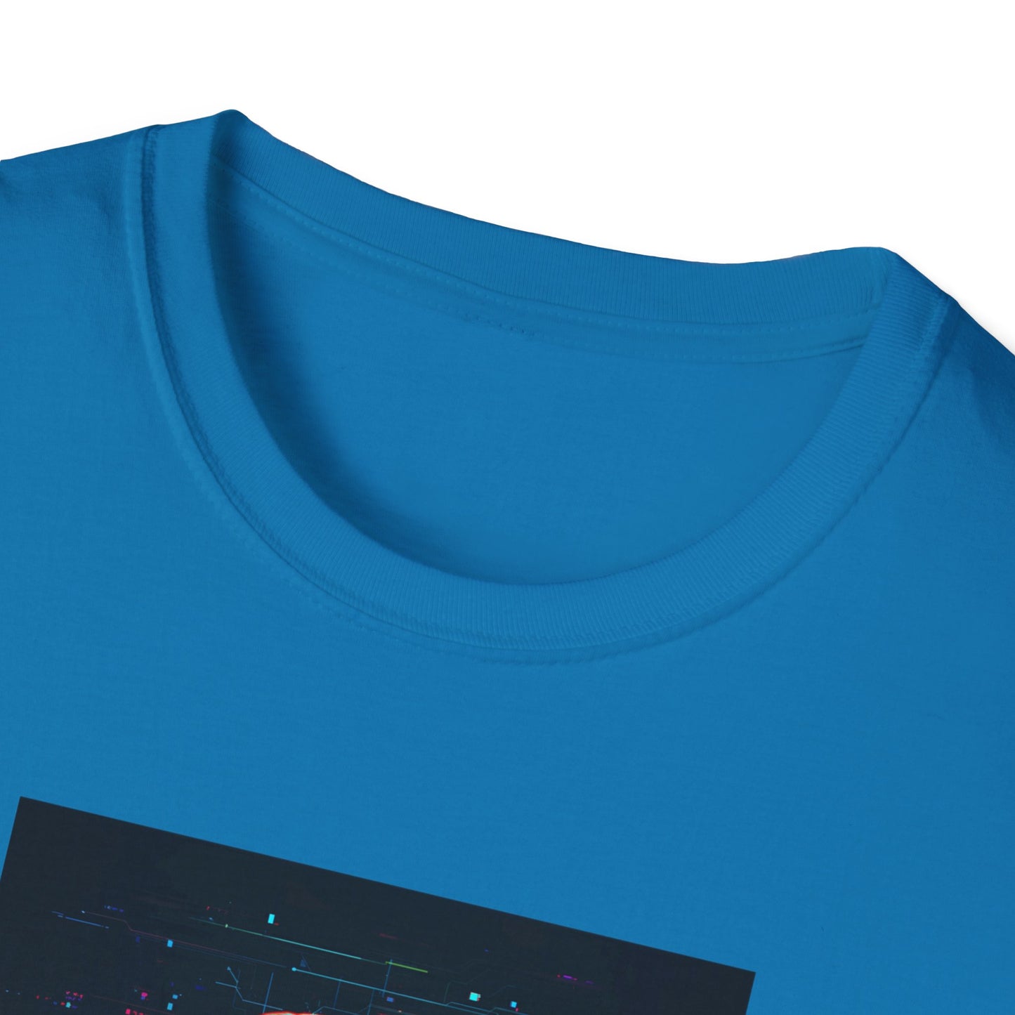Pixellated Otter — Otterly Retro Gamer Tee in Sapphire - Neckline