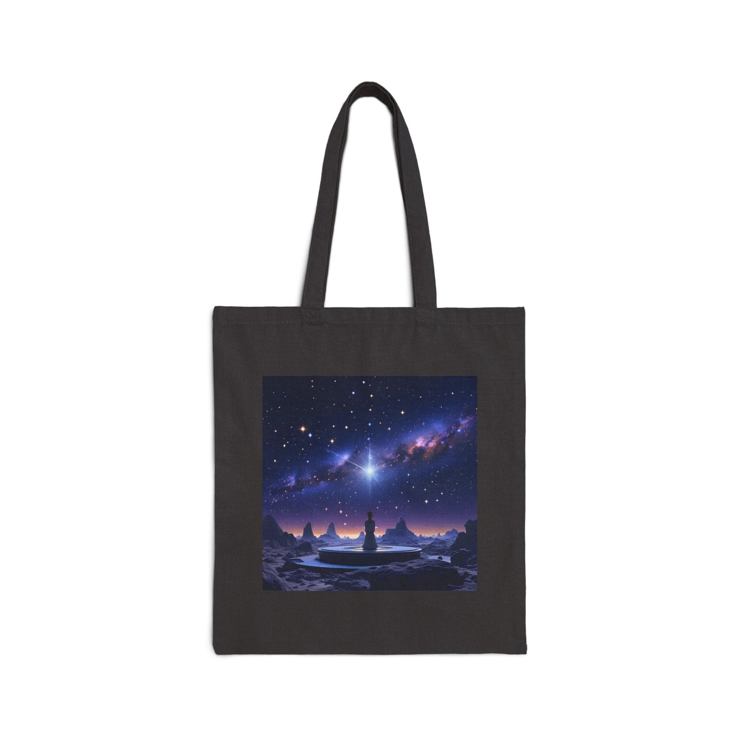 Cosmic Serenity Tote Bag in Black