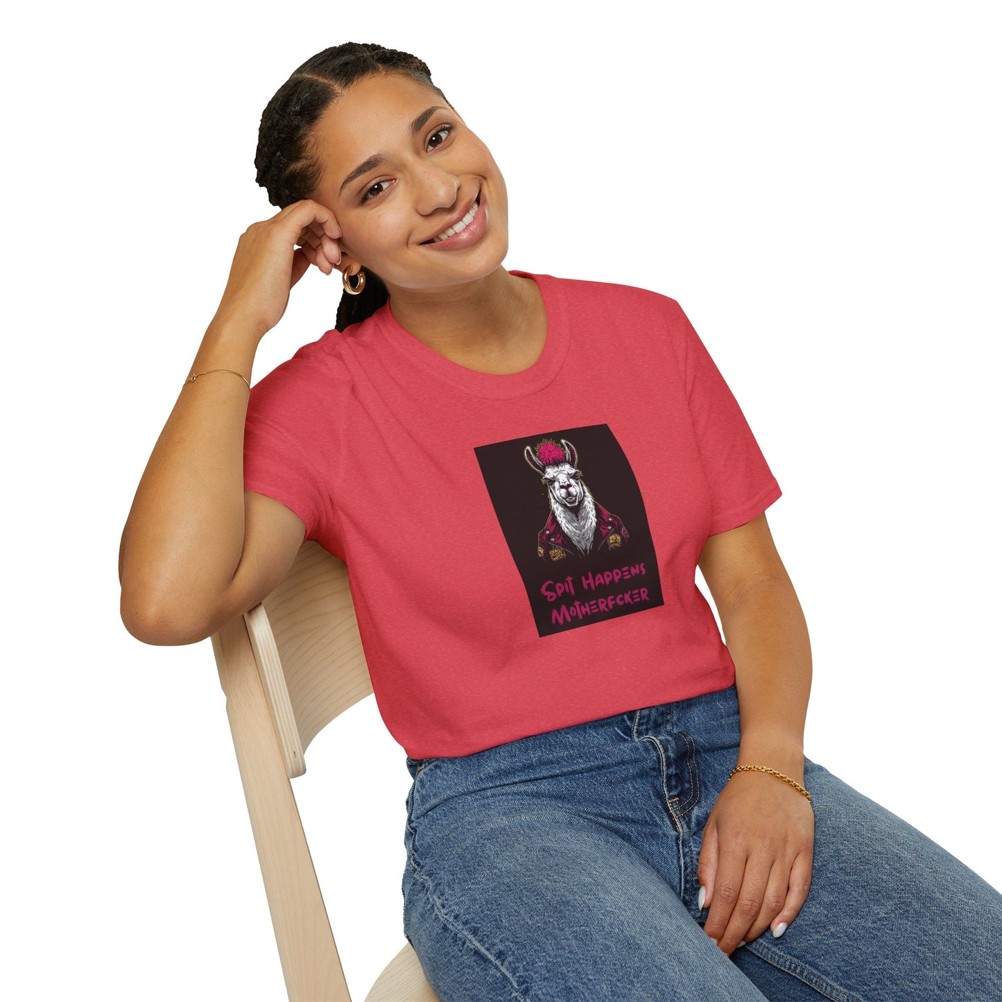 Spit Happens, Motherfcker T-Shirt – Grungy Punk Llama Street Art Tee