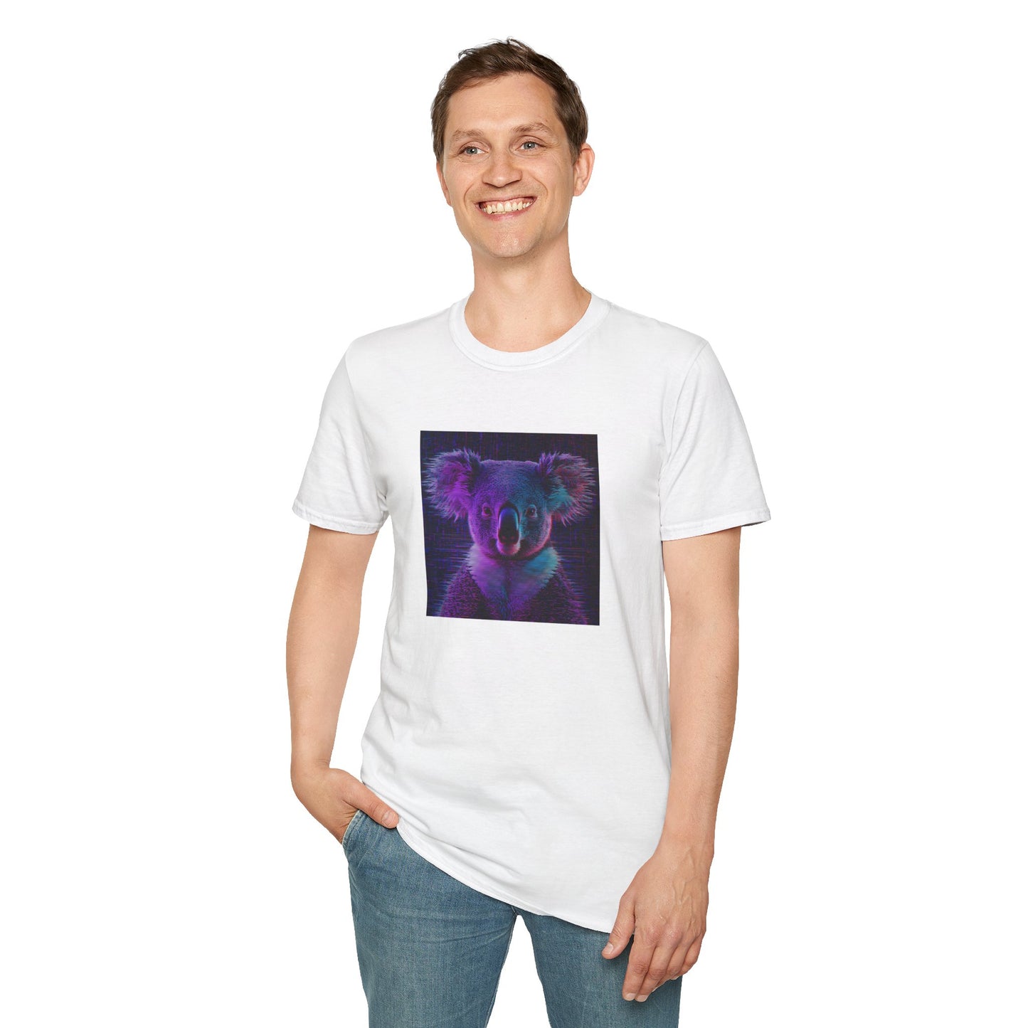 Pixellated Koala — Pixel Down Under Retro Gamer Tee in White