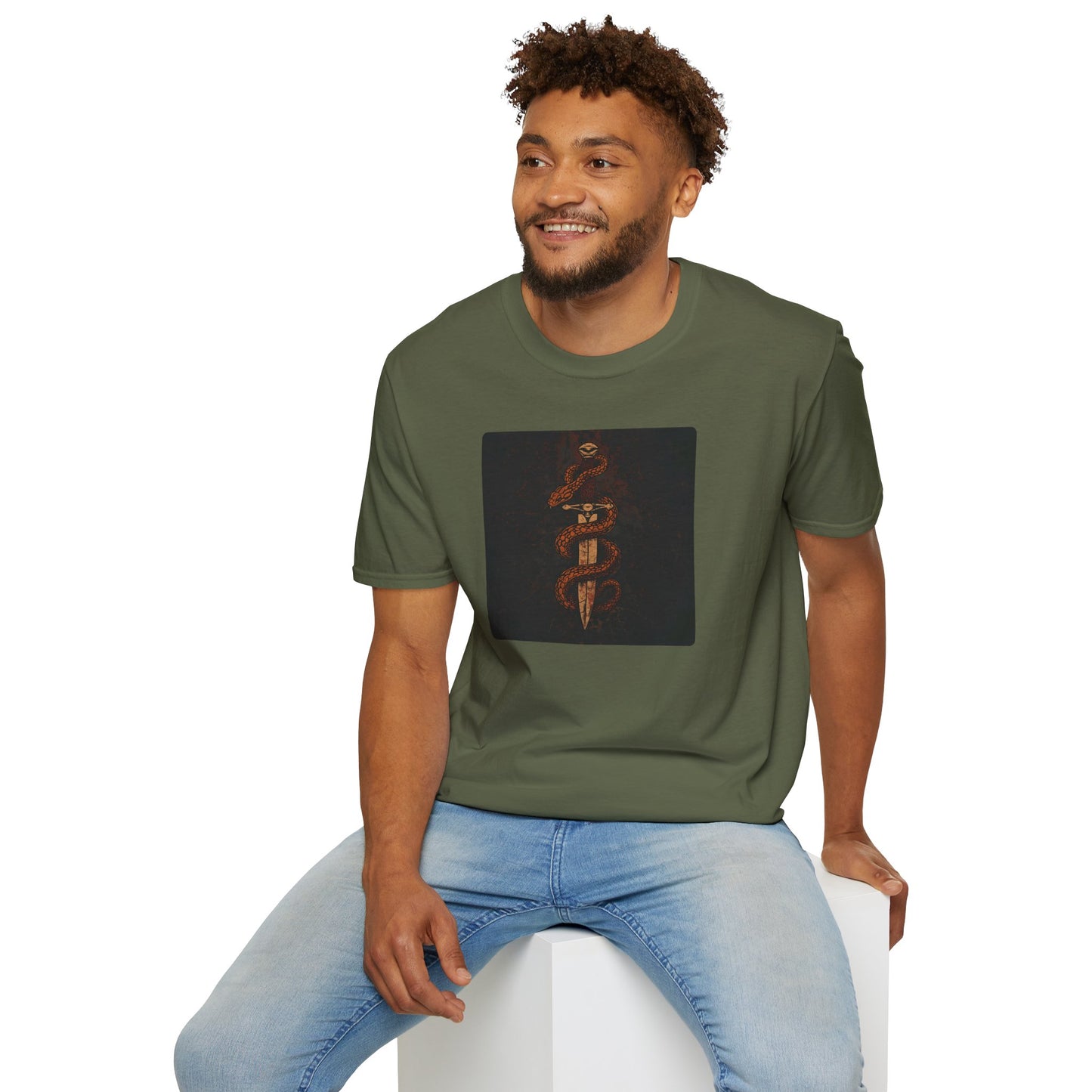 Venom & Virtue T-Shirt — Gothic Snake and Dagger