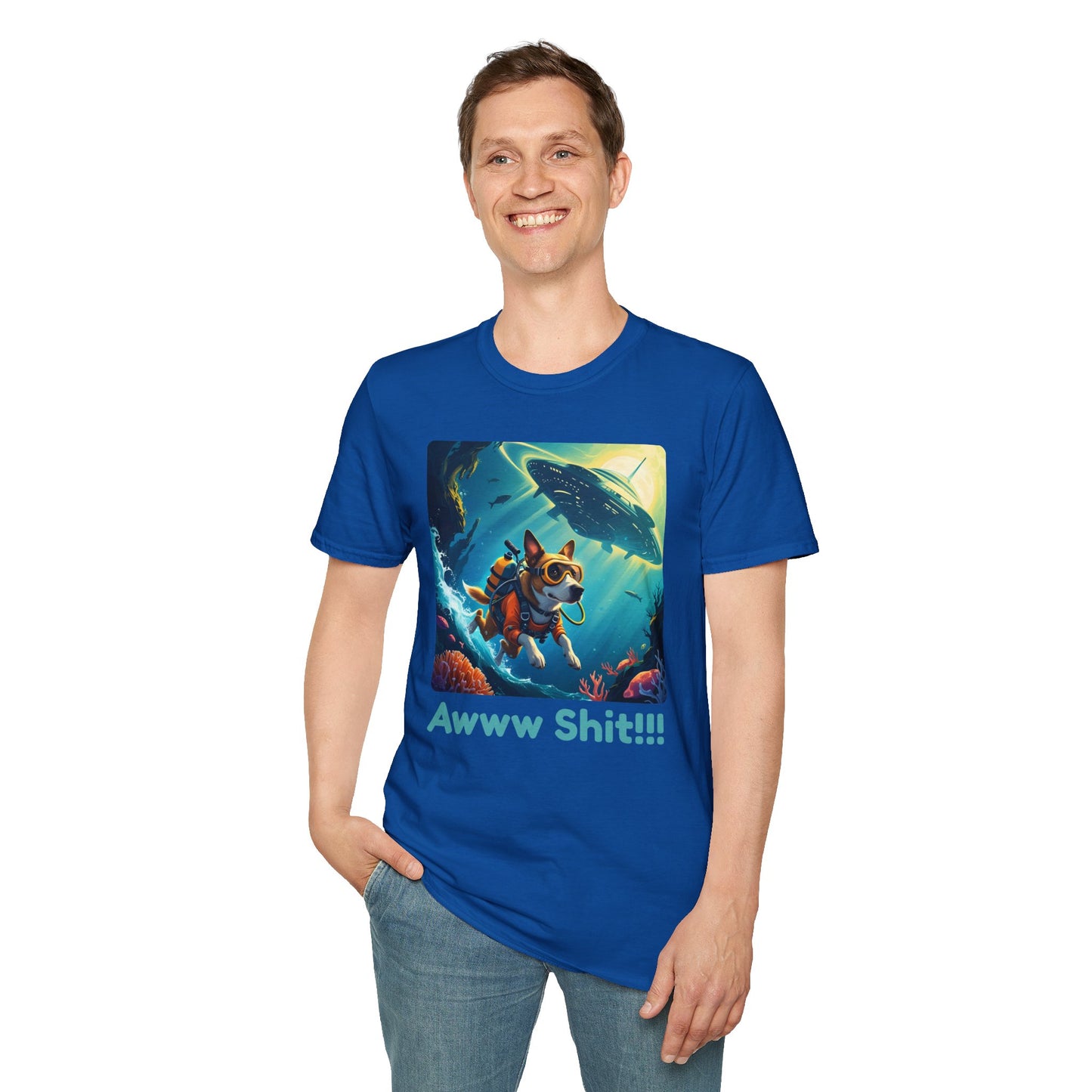 Awww Shit!!! UFO Encounter T-Shirt in Royal