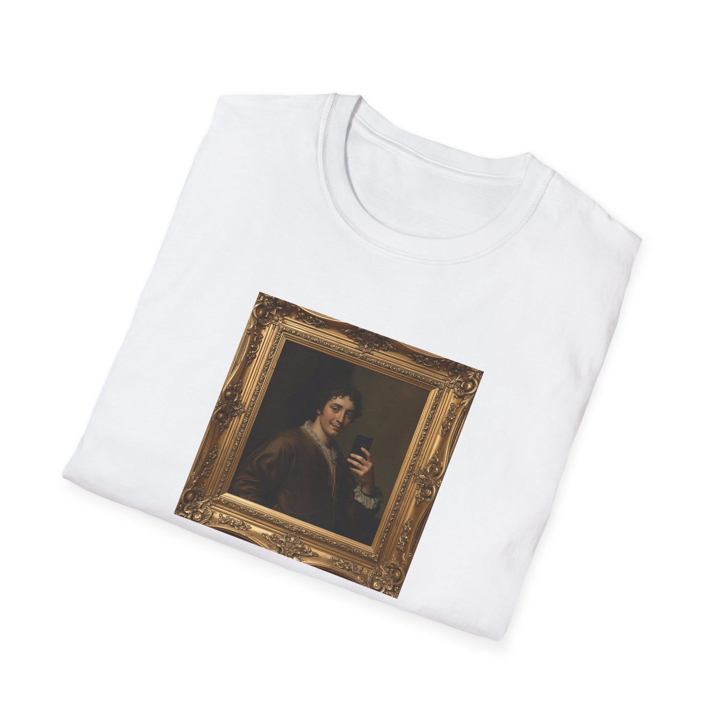 Renaissance Nobleman Selfie T-Shirt – Classical Art Parody with Modern Twist