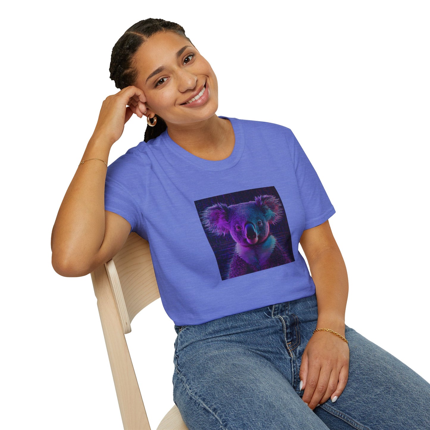 Pixellated Koala — Pixel Down Under Retro Gamer Tee in Heather Royal