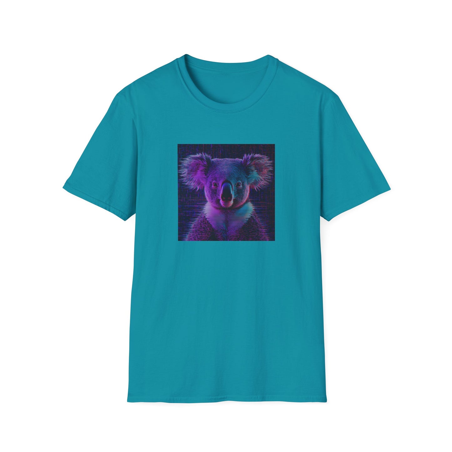 Pixellated Koala — Pixel Down Under Retro Gamer Tee in Tropical Blue