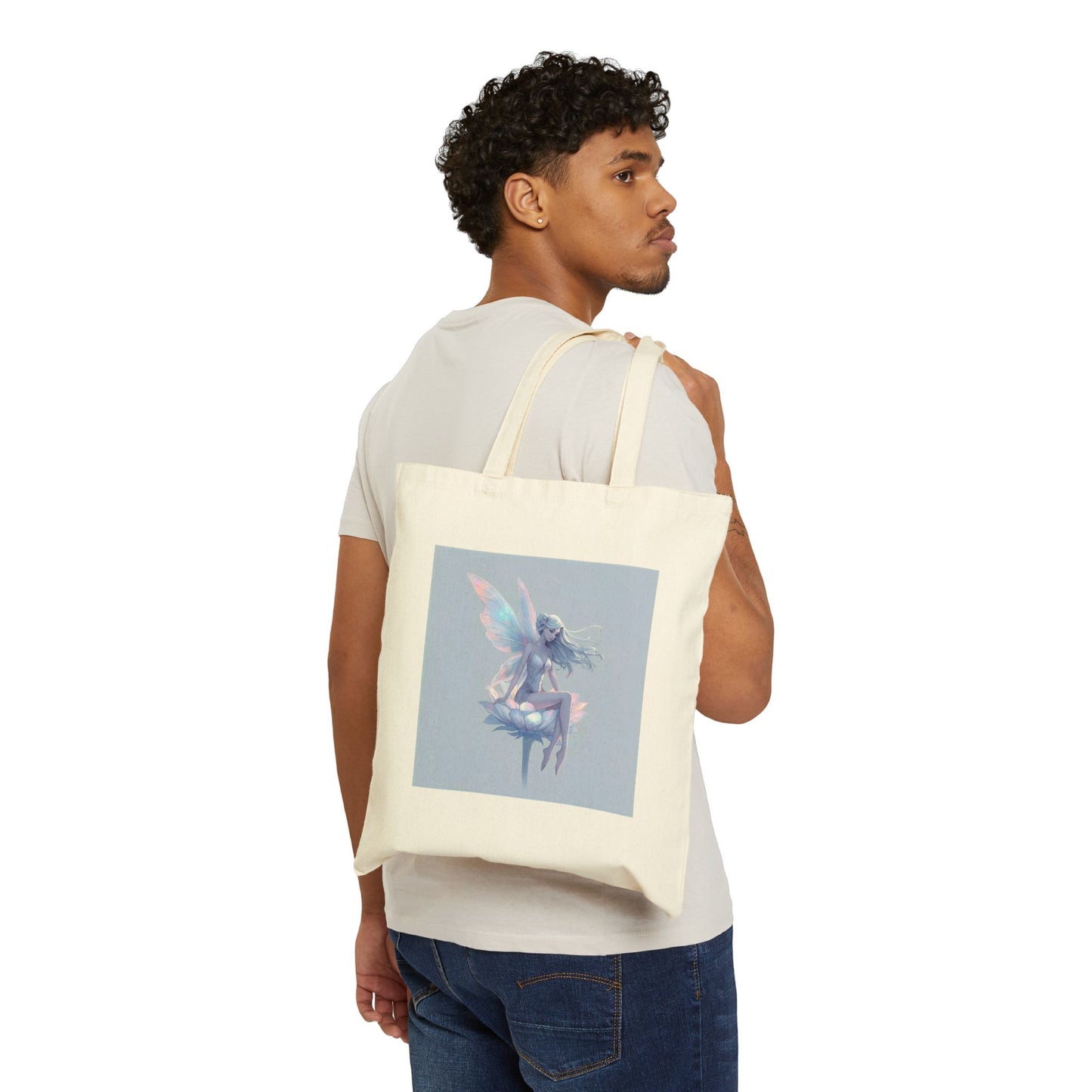 Crystals & Wings – Faerie Bloom Tote Bag in Natural