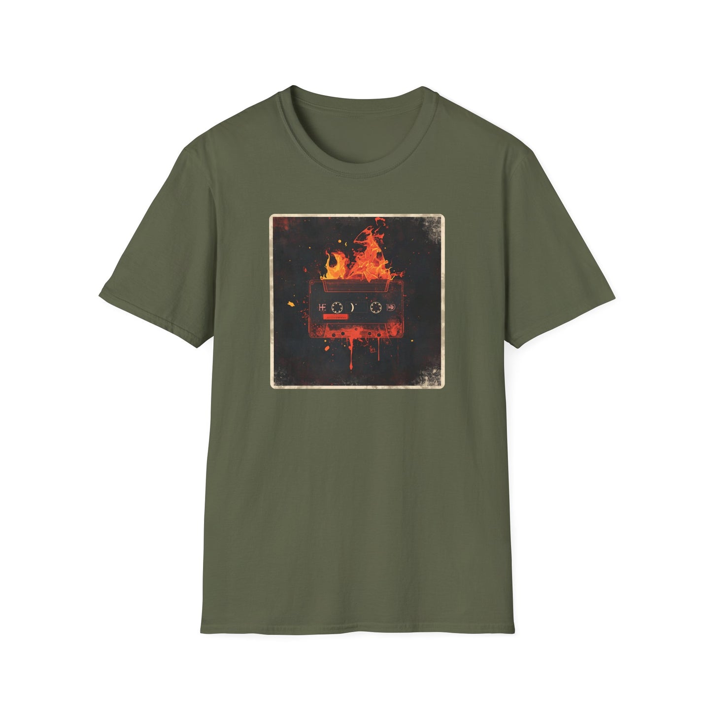 Burning Mixtape Memories - Vintage Cassette Fire T-Shirt
