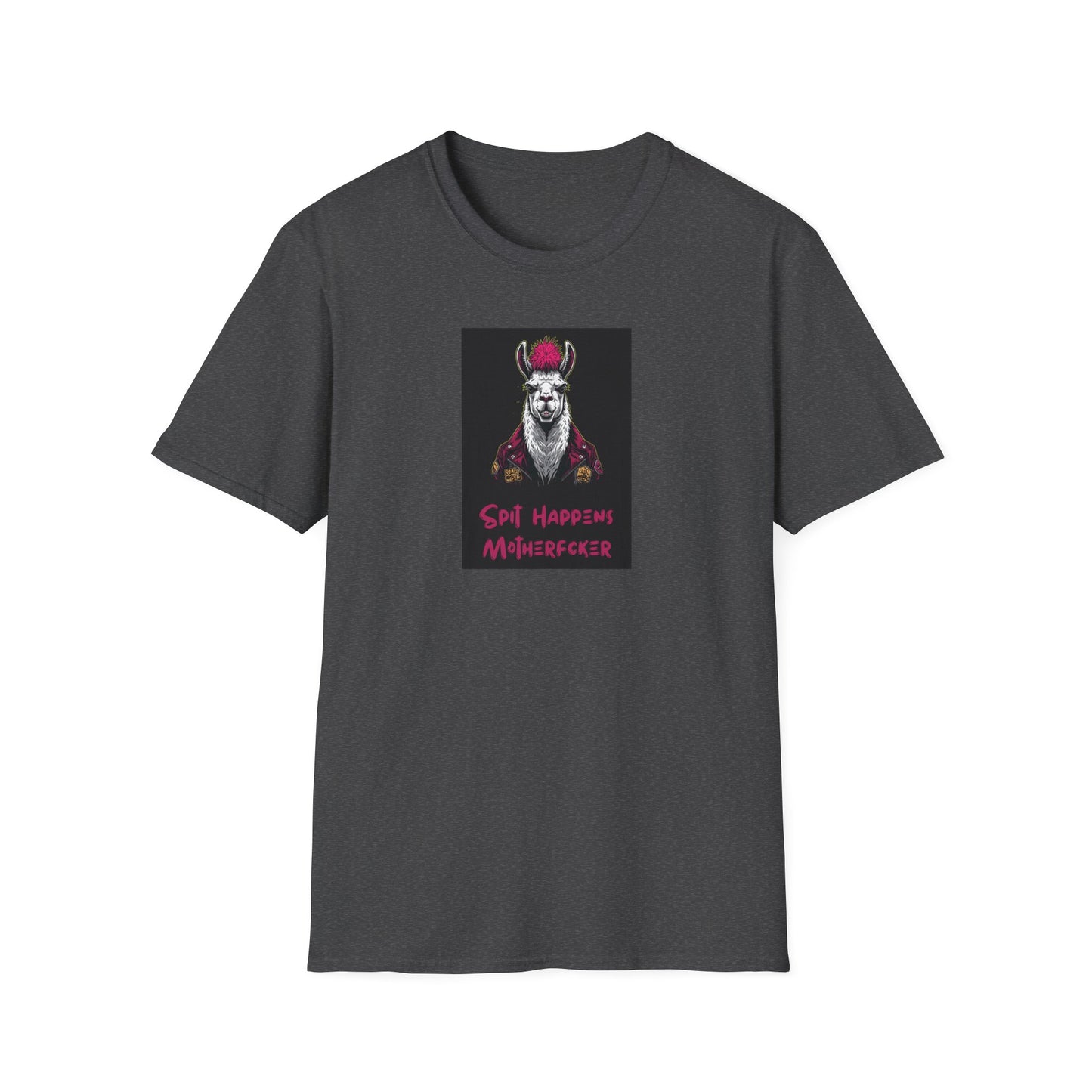 Spit Happens, Motherfcker T-Shirt – Grungy Punk Llama Street Art Tee