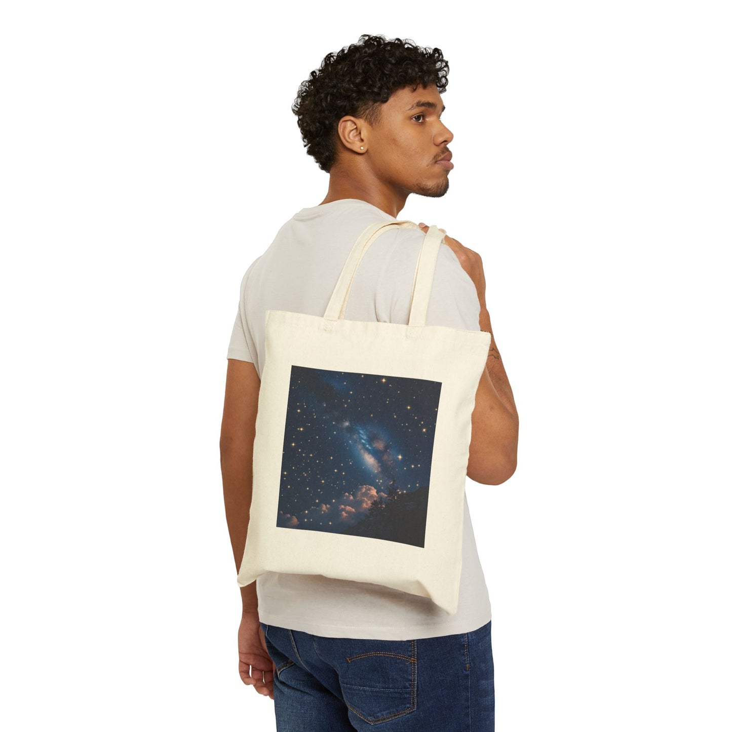 Celestial Calm Canvas Tote Bag in Neutral