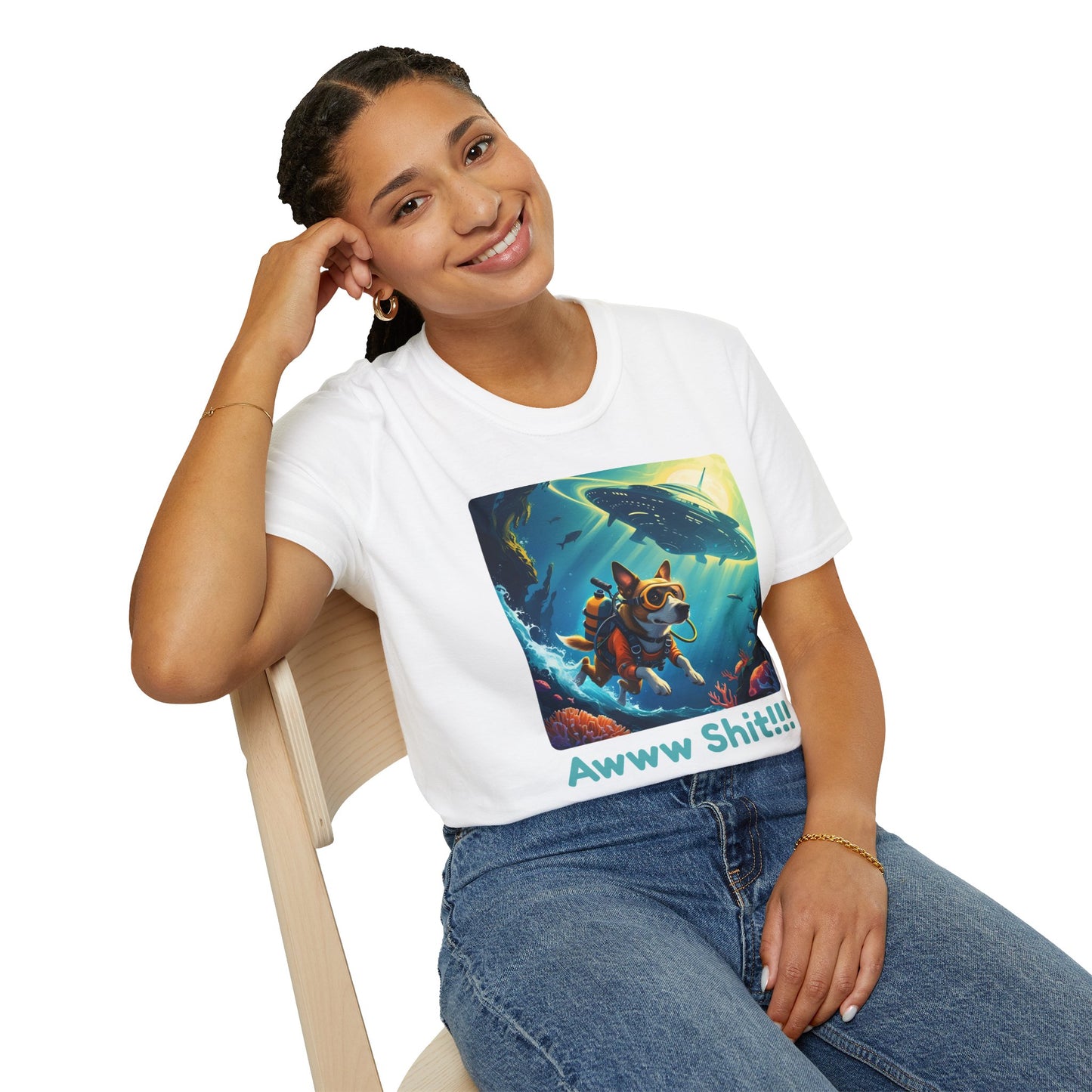 Awww Shit!!! UFO Encounter T-Shirt in White