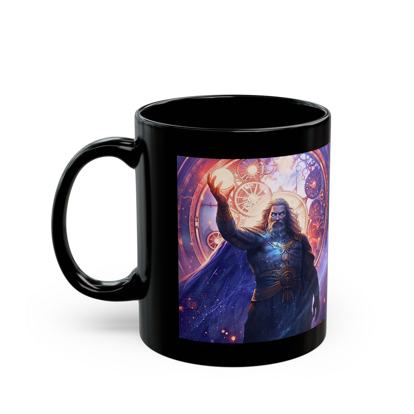 Chronos Master of Infinite Time Mug with mythic time artwork - Front View