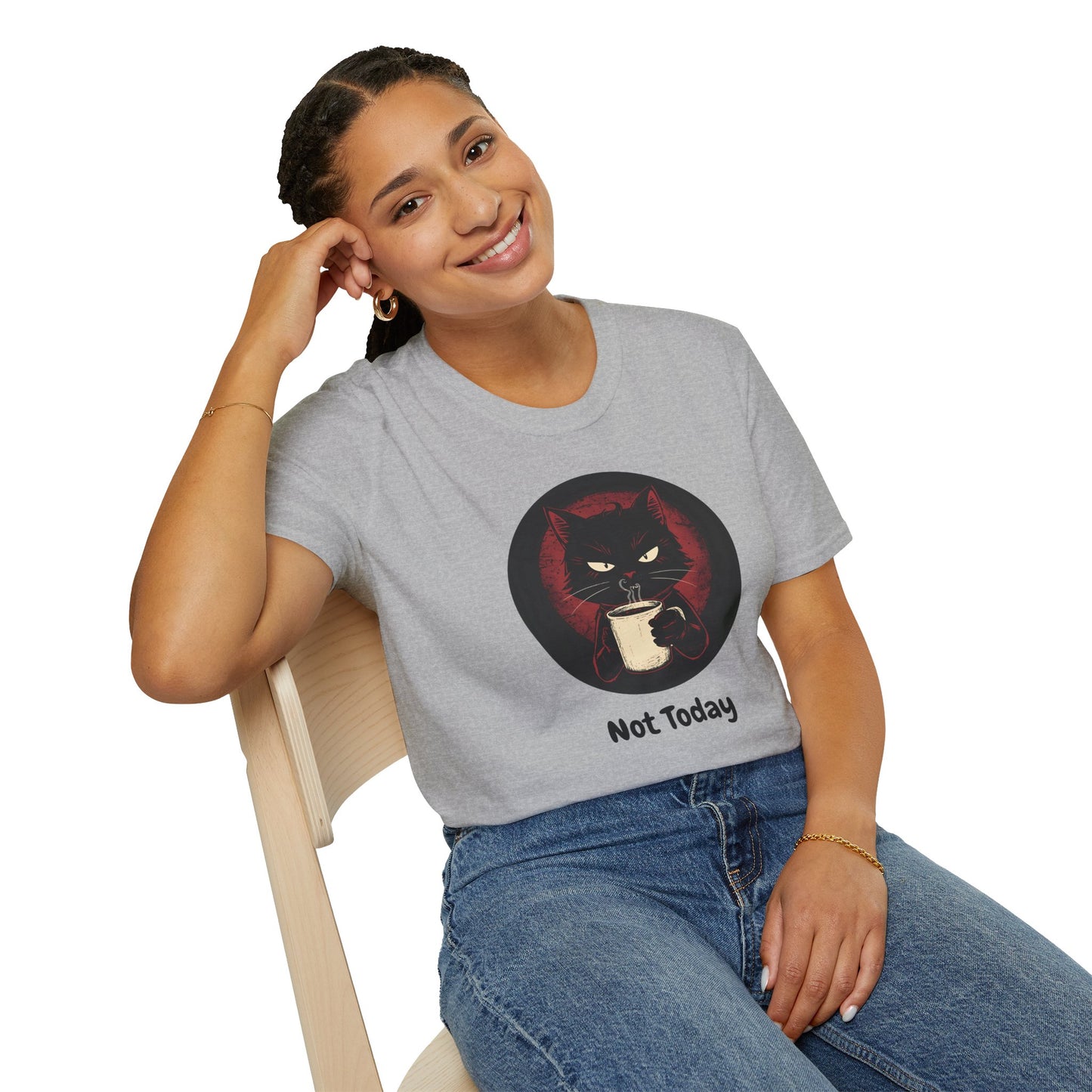 Not Today Cat T-Shirt - Grumpy Cat with Attitude
