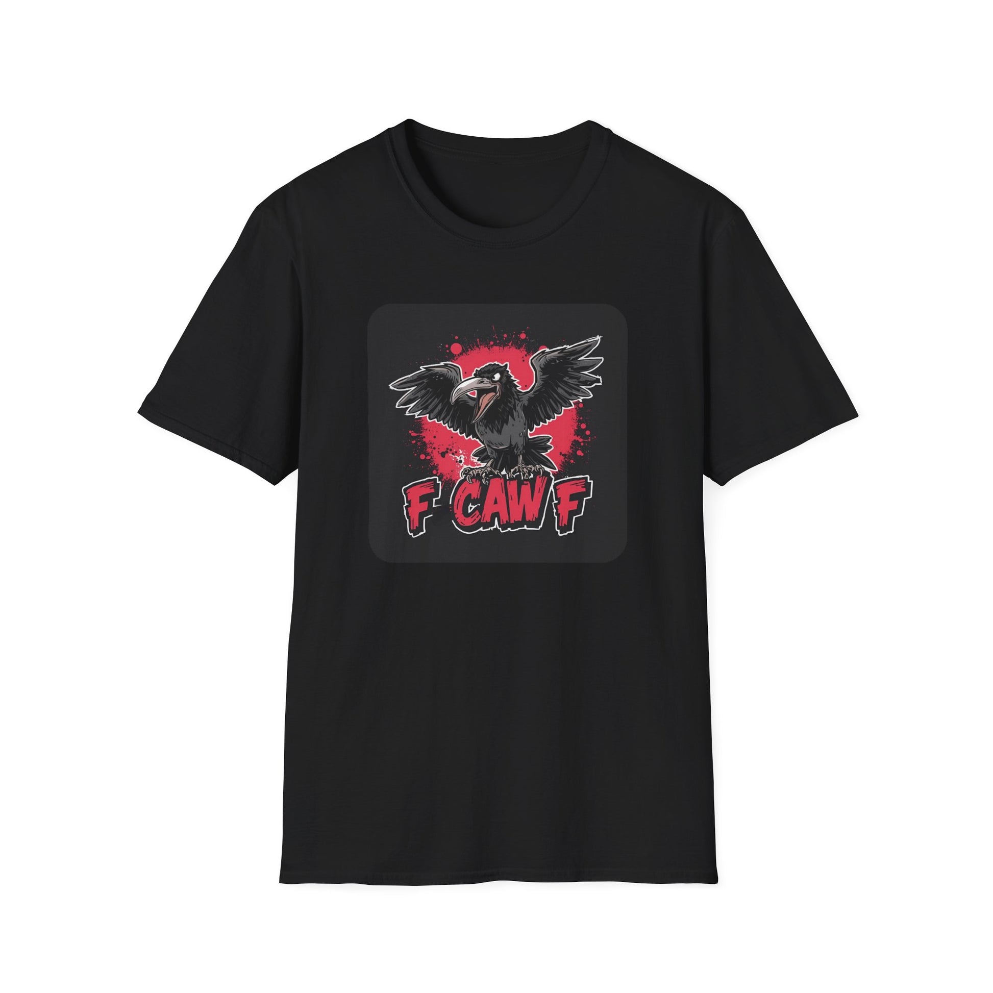 F Caw F – Gothic Crow Attitude T-Shirt in Black