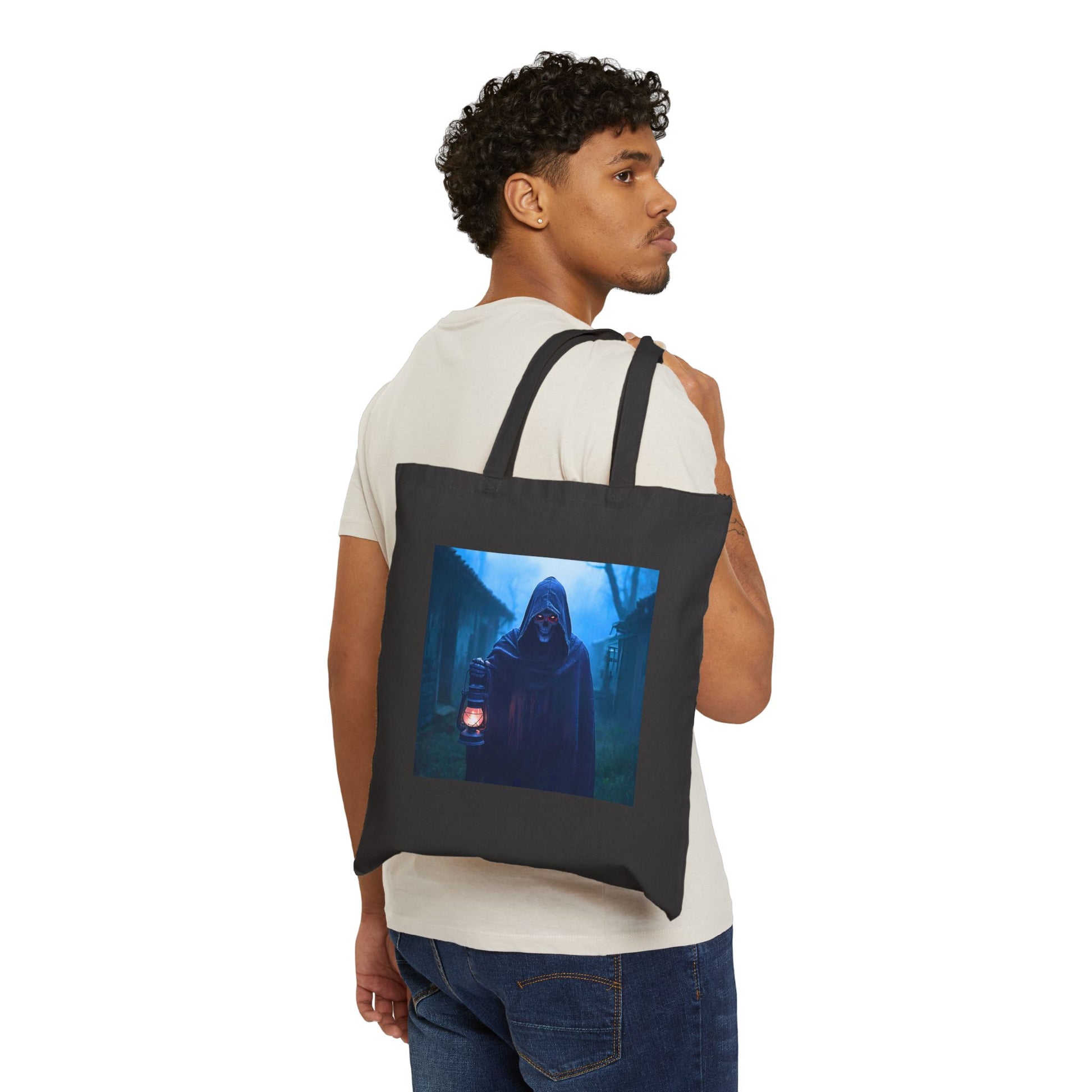 The Lantern of the Lost Tote Bag in black 