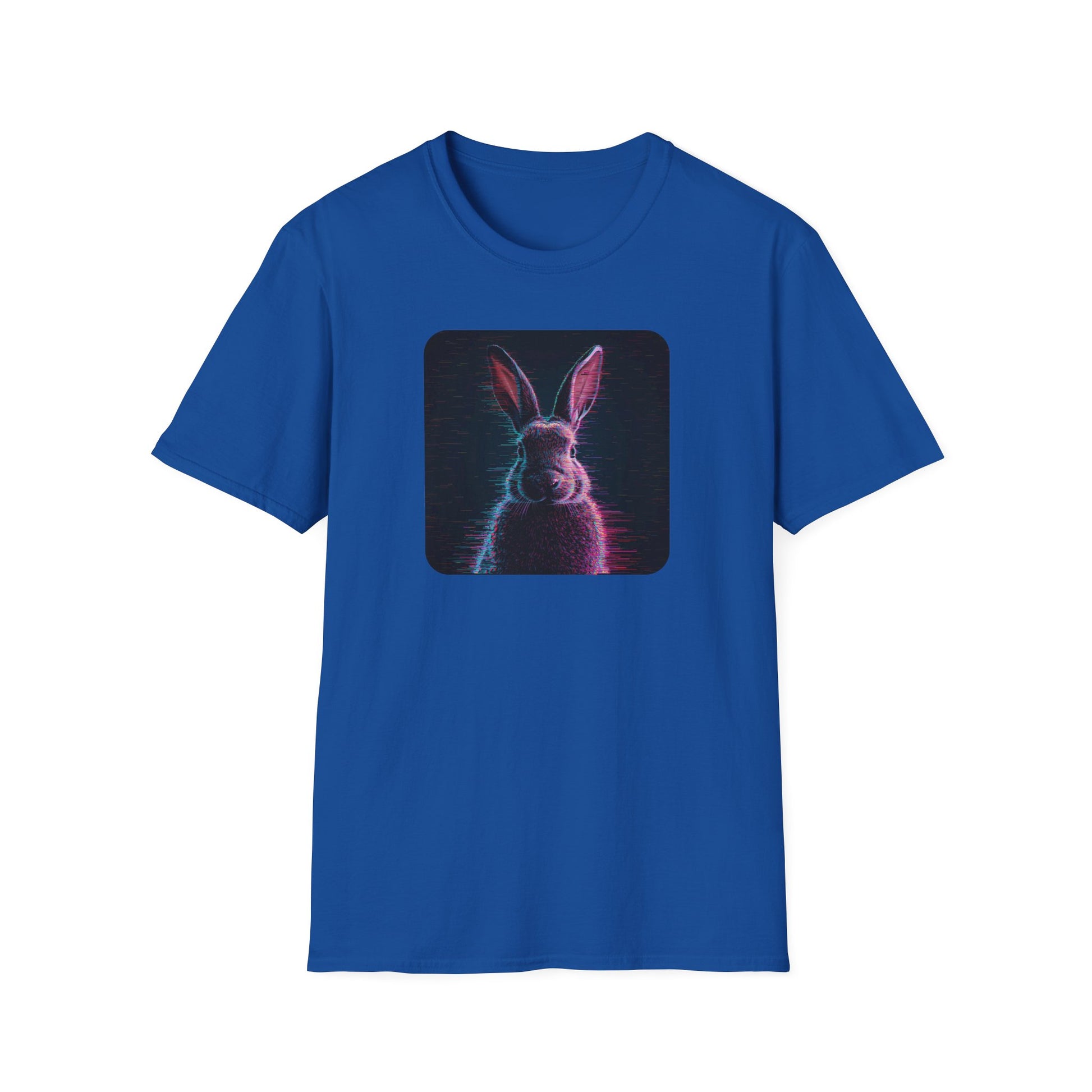 Pixellated Bunny — Hop Level Up Retro Gamer Tee in Royal