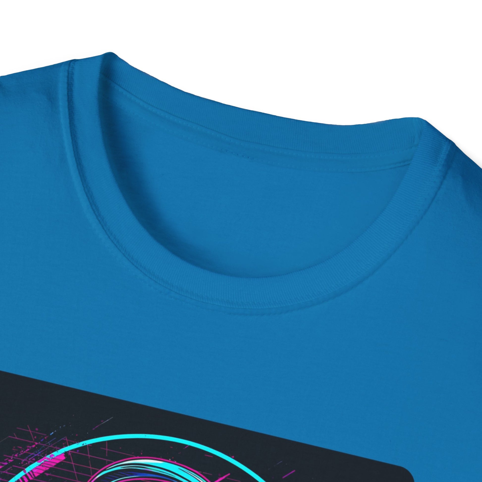 DJ Froggy on the Floor T-Shirt in Sapphire - Neckline