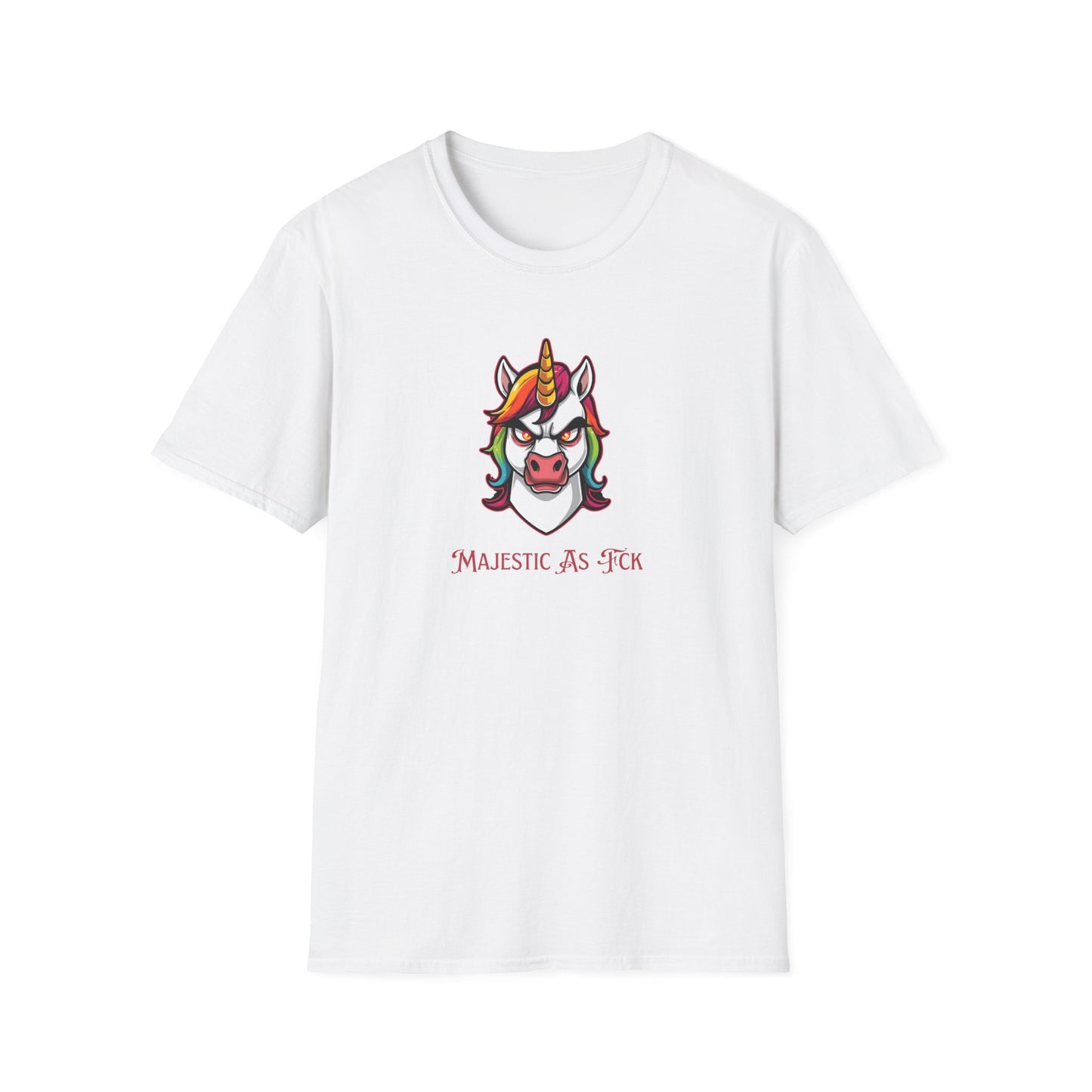Majestic As Fck Unicorn T-Shirt – Angry Neon Rainbow Unicorn Tee