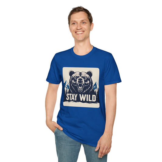 Stay Wild Bear T-Shirt in Royal