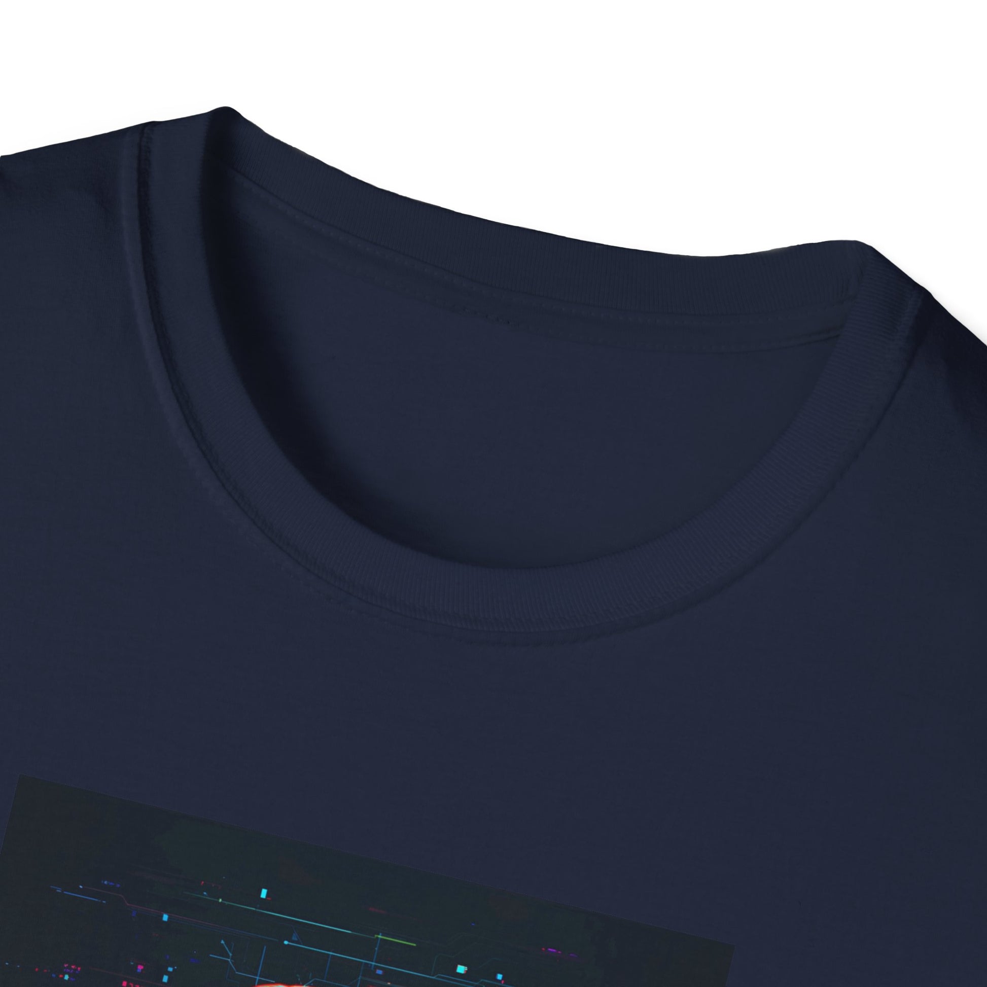 Pixellated Otter — Otterly Retro Gamer Tee in Navy - Neckline