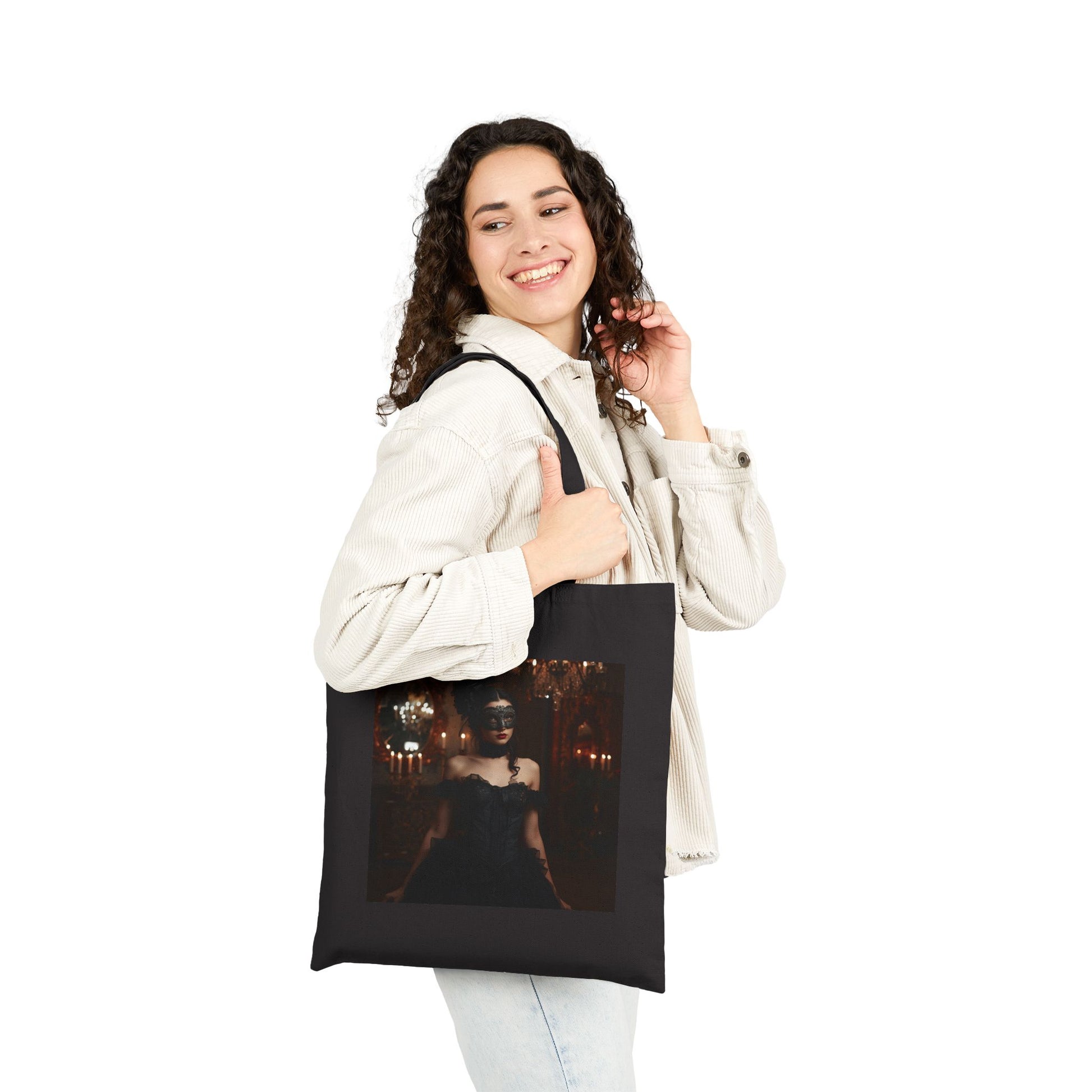Masquerade of Decay Tote Bag in Black