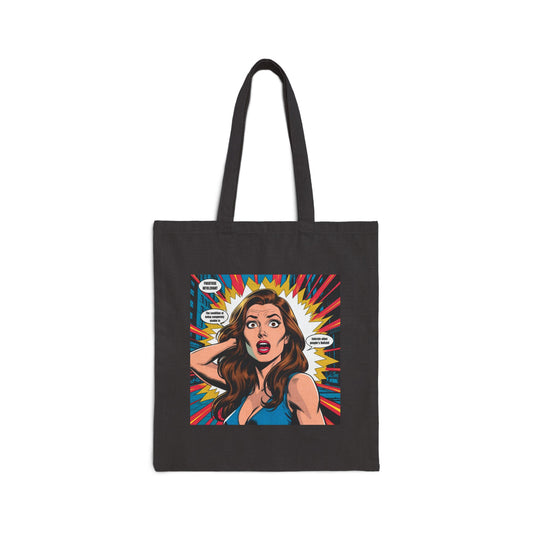 Pop Art Sass Tote Bag with I Whisper WTF artwork