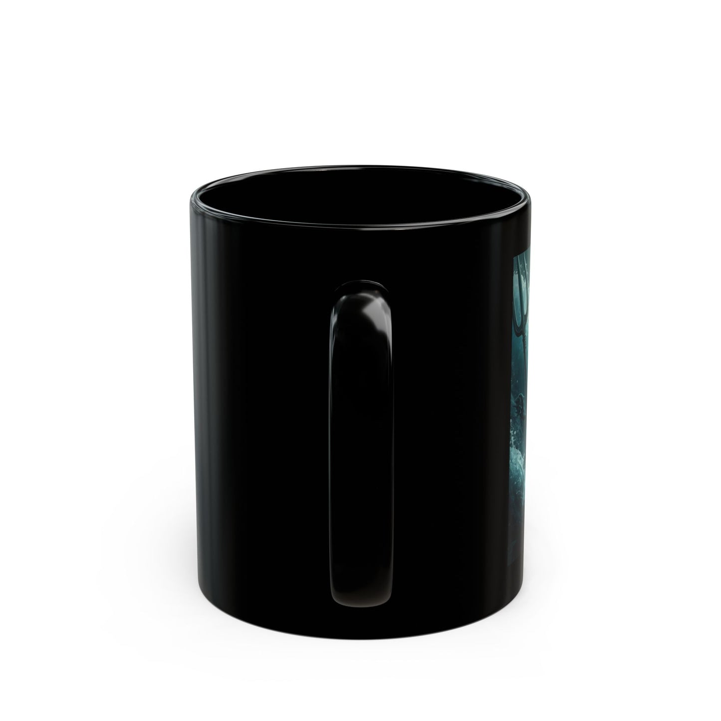 Poseidon Mug with sea god artwork - side view
