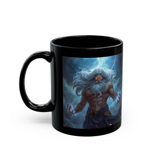Zeus - Thunderfist - Lord of the Sky Mug - black mug with Zeus image