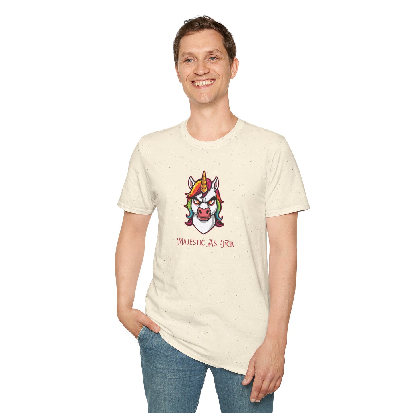 Majestic As Fck Unicorn T-Shirt – Angry Neon Rainbow Unicorn Tee