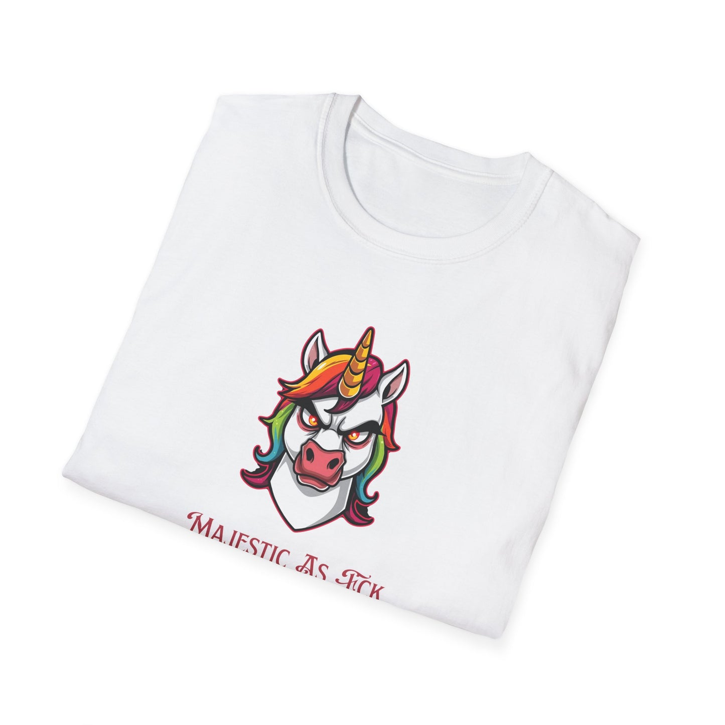 Majestic As Fck Unicorn T-Shirt – Angry Neon Rainbow Unicorn Tee