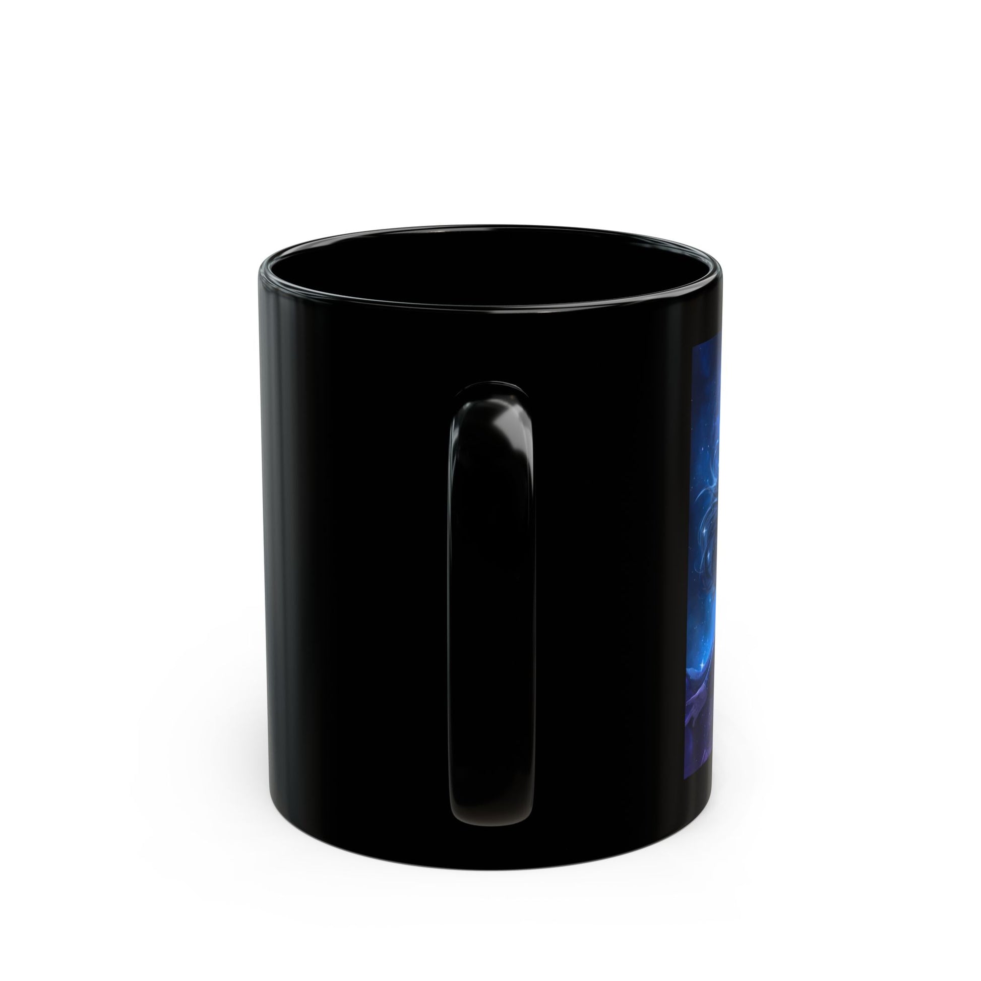 Nyx Mug with goddess of night artwork - side view