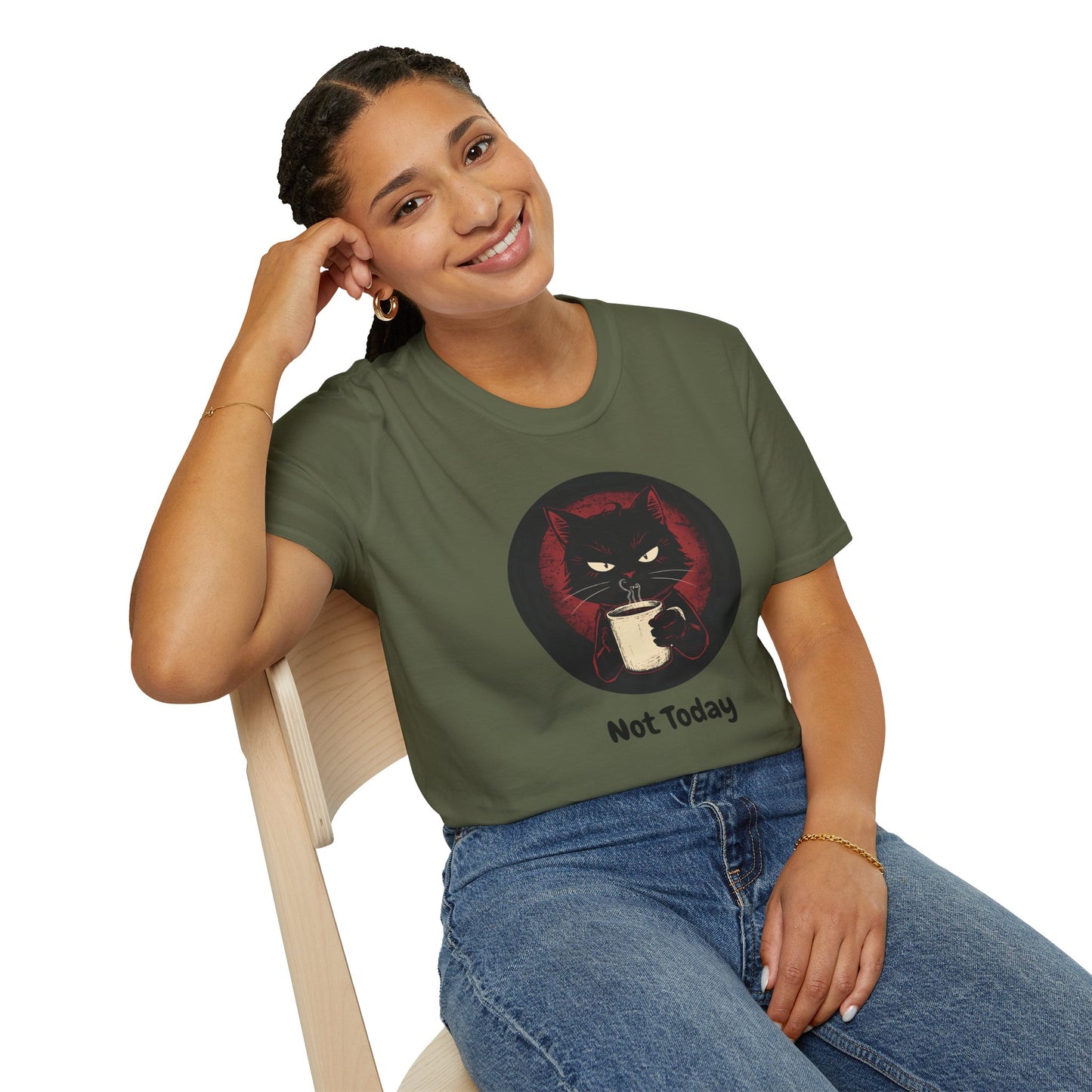 Not Today Cat T-Shirt - Grumpy Cat with Attitude