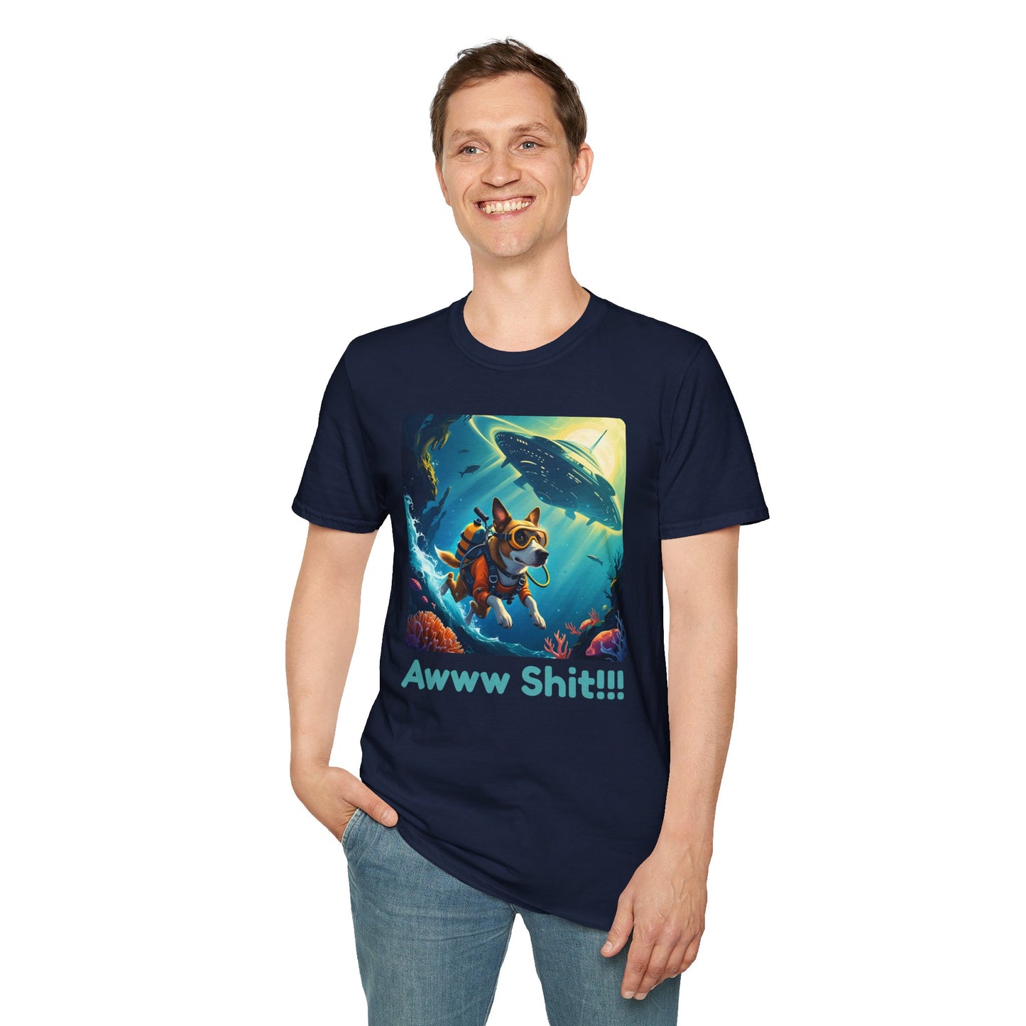 Awww Shit!!! UFO Encounter T-Shirt in Navy