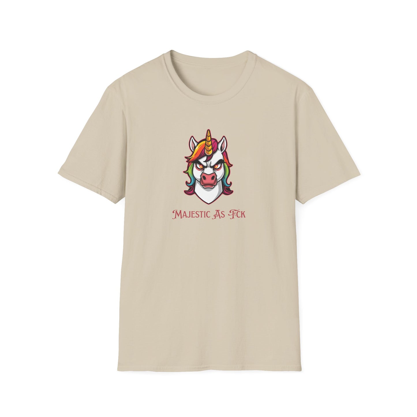 Majestic As Fck Unicorn T-Shirt – Angry Neon Rainbow Unicorn Tee