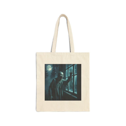 Screaming Ghost Canvas Tote Bag in Natural